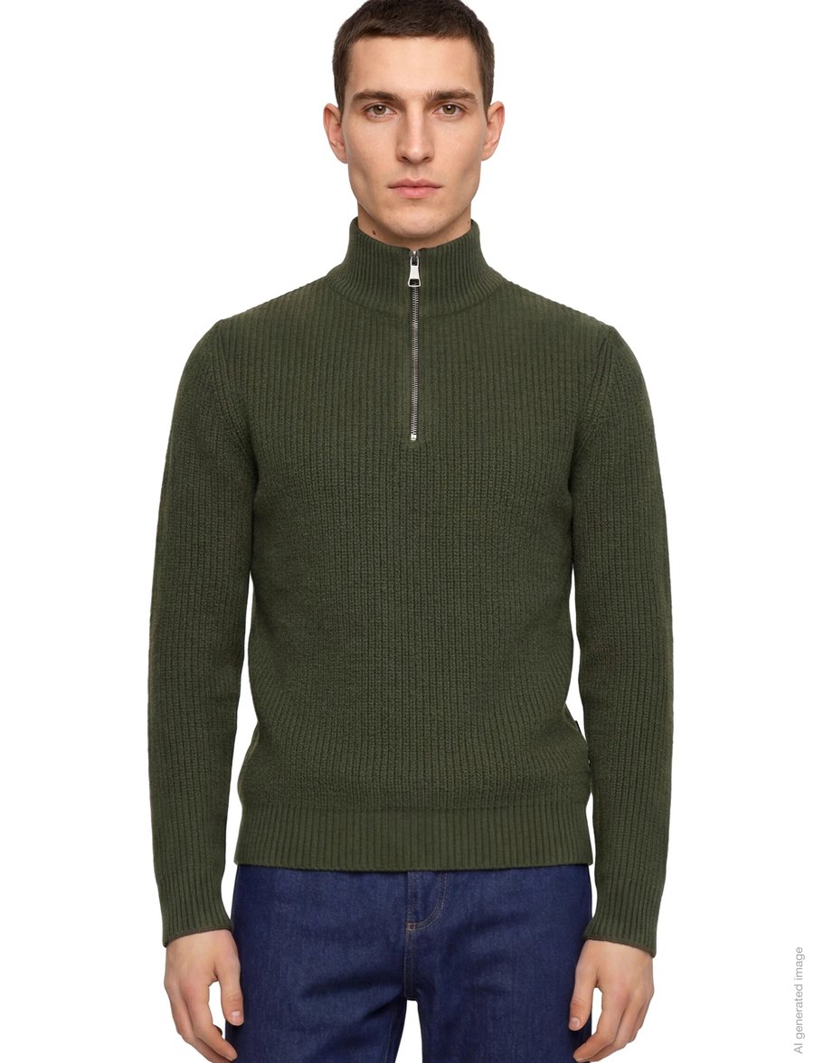 Replay - Sweater REGULAR - pullover mit halbem reißverschluss - green - 3