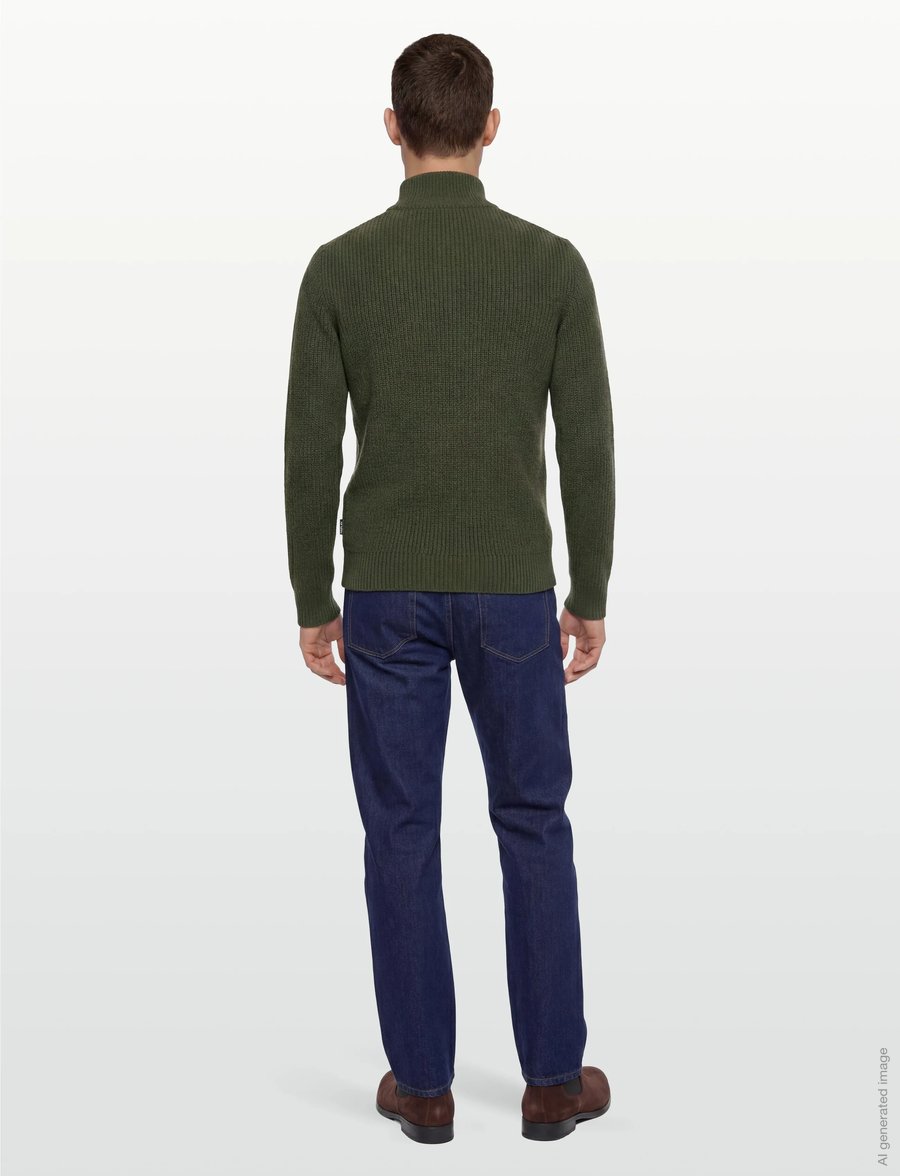 Replay - Sweater REGULAR - pullover mit halbem reißverschluss - green - 4