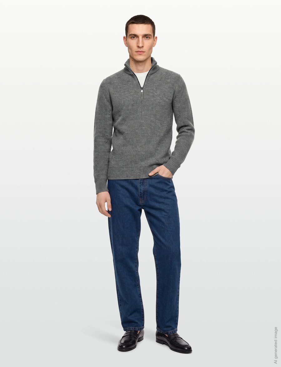 Replay - Sweater REGULAR - half zip-tröjor - grey - 0