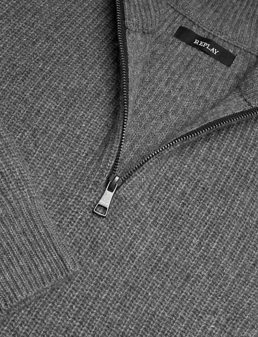 Replay - Sweater REGULAR - pullover mit halbem reißverschluss - grey - 2