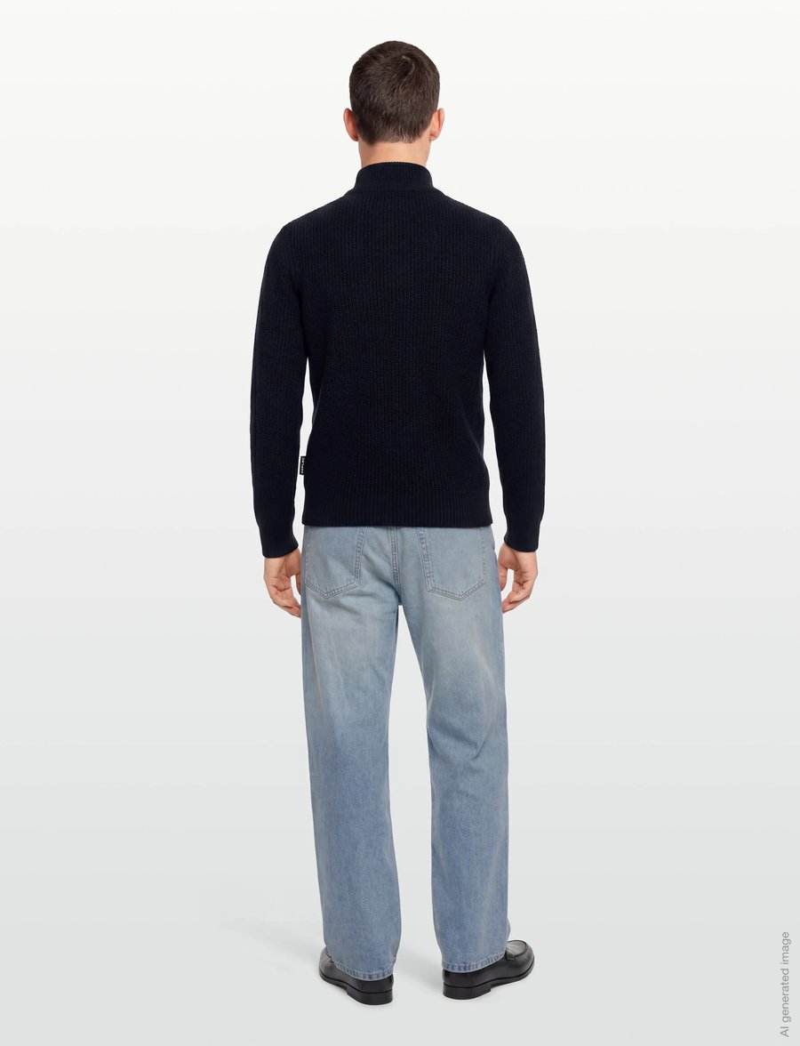 Replay - Sweater REGULAR - pullover mit halbem reißverschluss - navy - 4