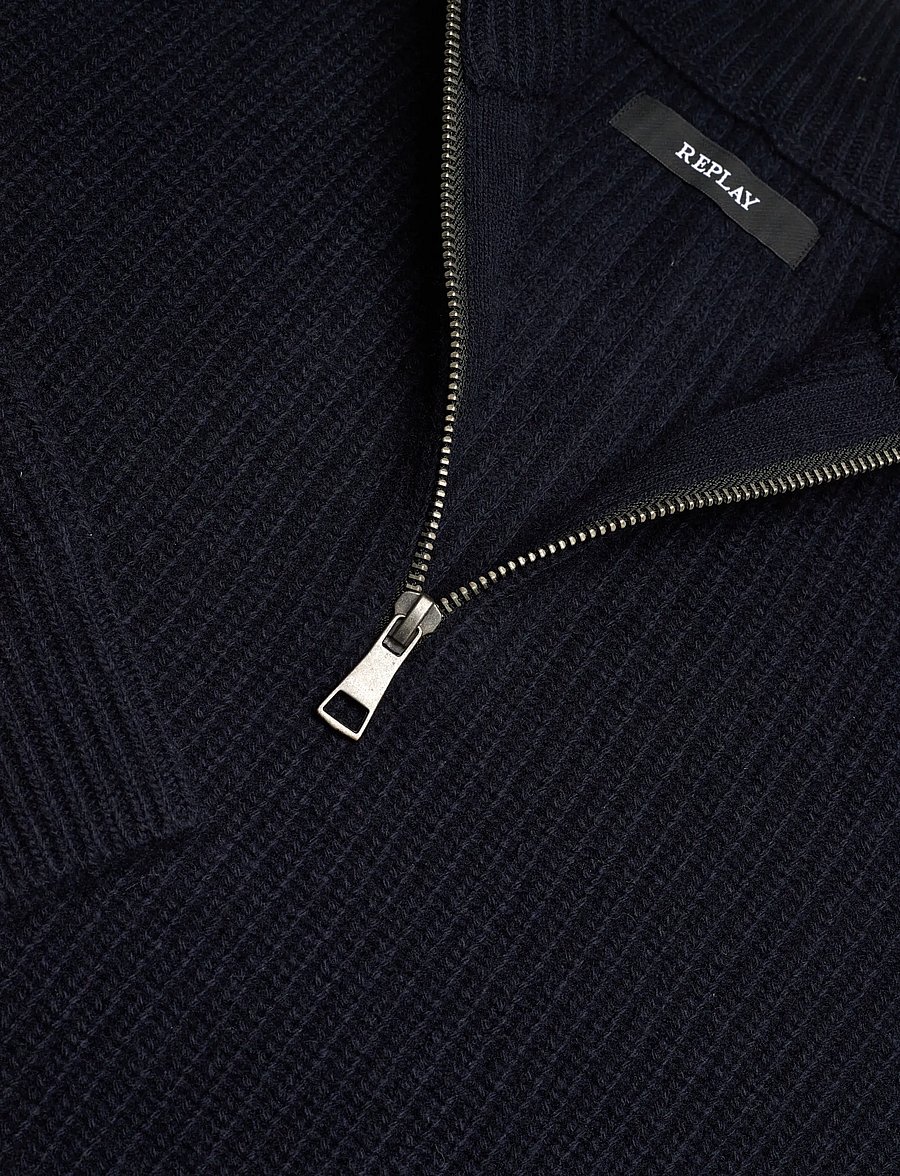 Replay - Sweater REGULAR - half zip-tröjor - navy - 2