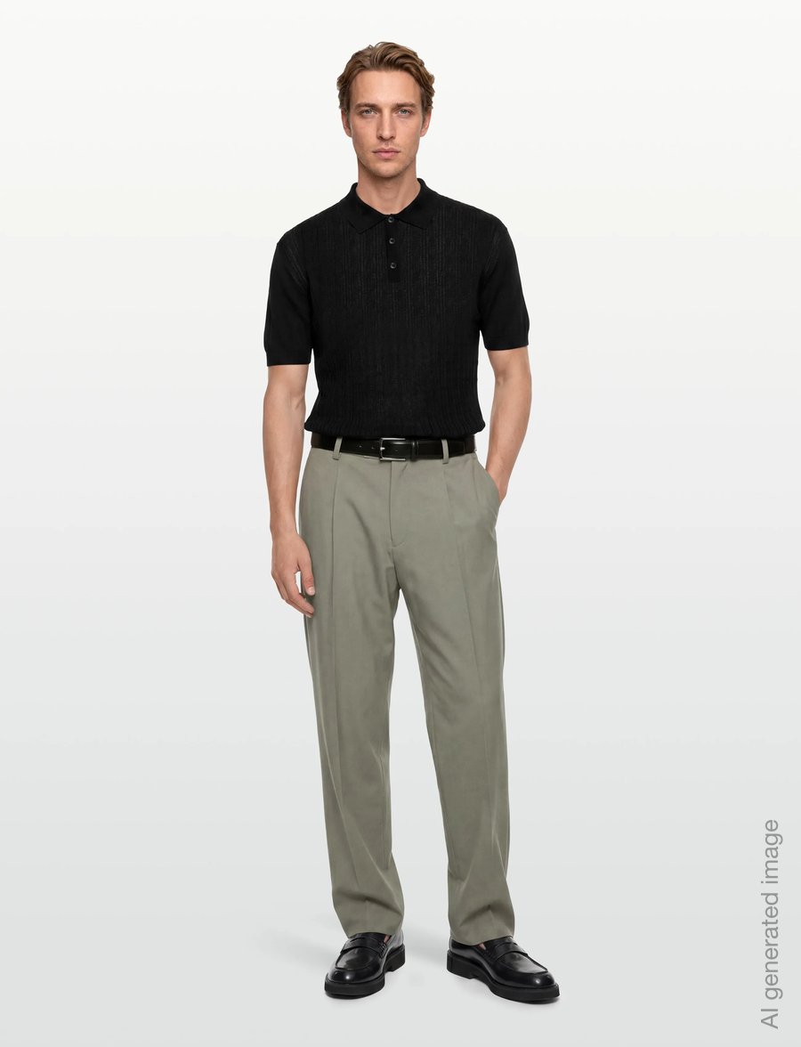 Replay - REGULAR NATURAL COMPONENT Sweater - langärmlige strick-polohemden - black - 0