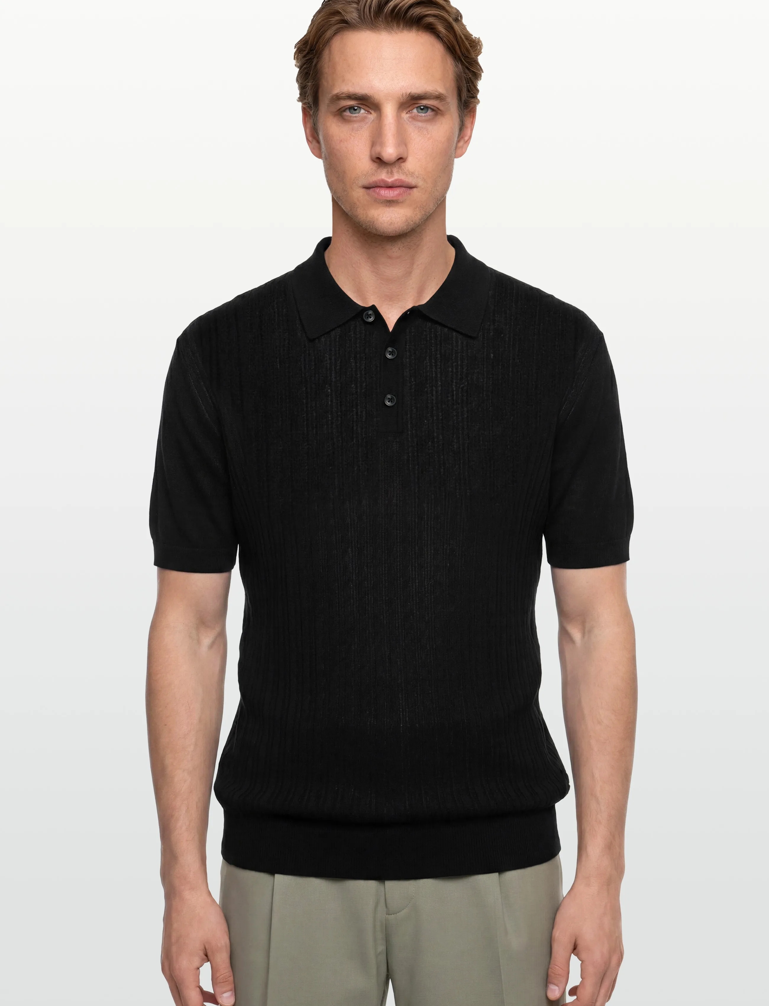 Replay - REGULAR   NATURAL COMPONENT Sweater - kortärmade pikéer - black - 3