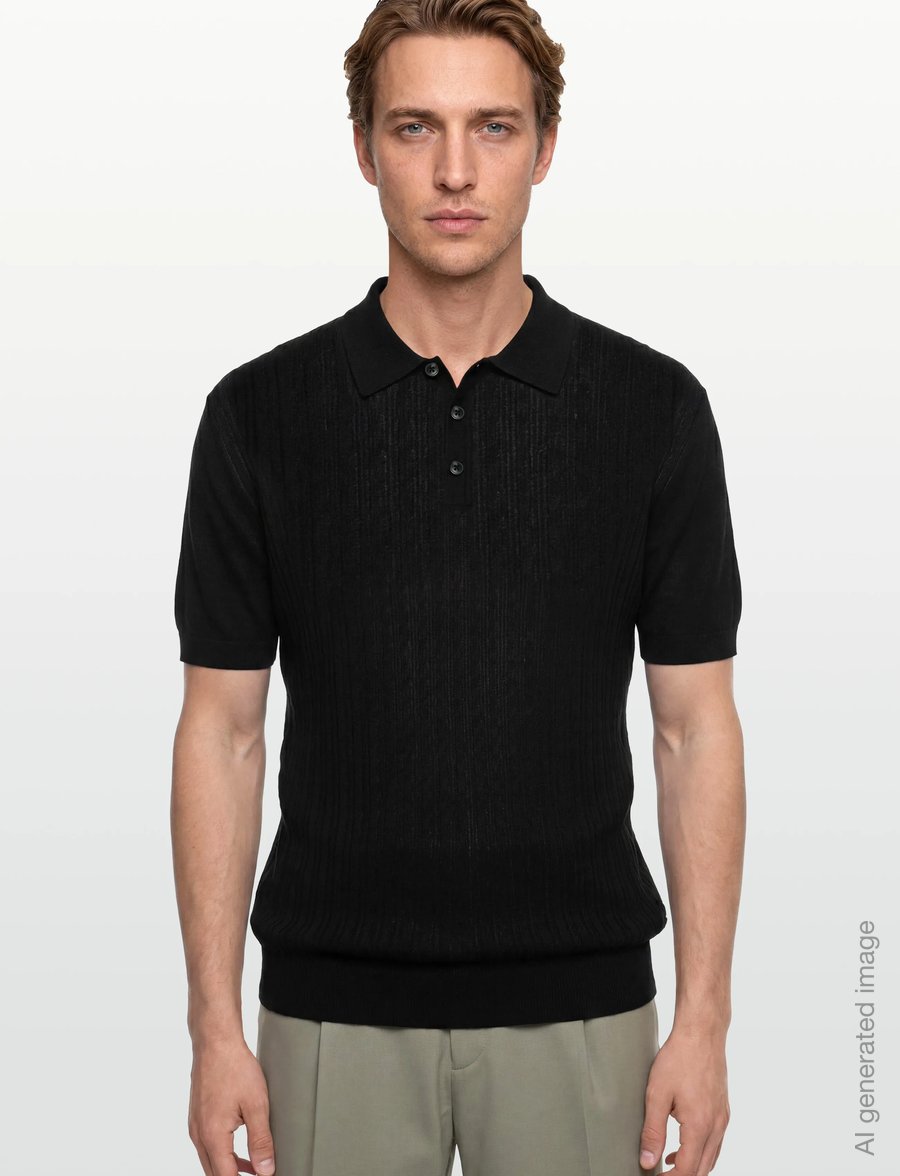 Replay - REGULAR NATURAL COMPONENT Sweater - langärmlige strick-polohemden - black - 3