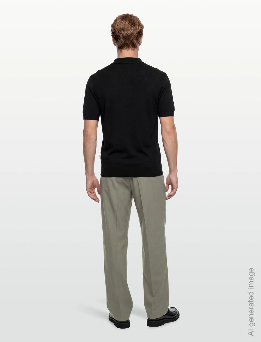 Replay - REGULAR NATURAL COMPONENT Sweater - langärmlige strick-polohemden - black - 4