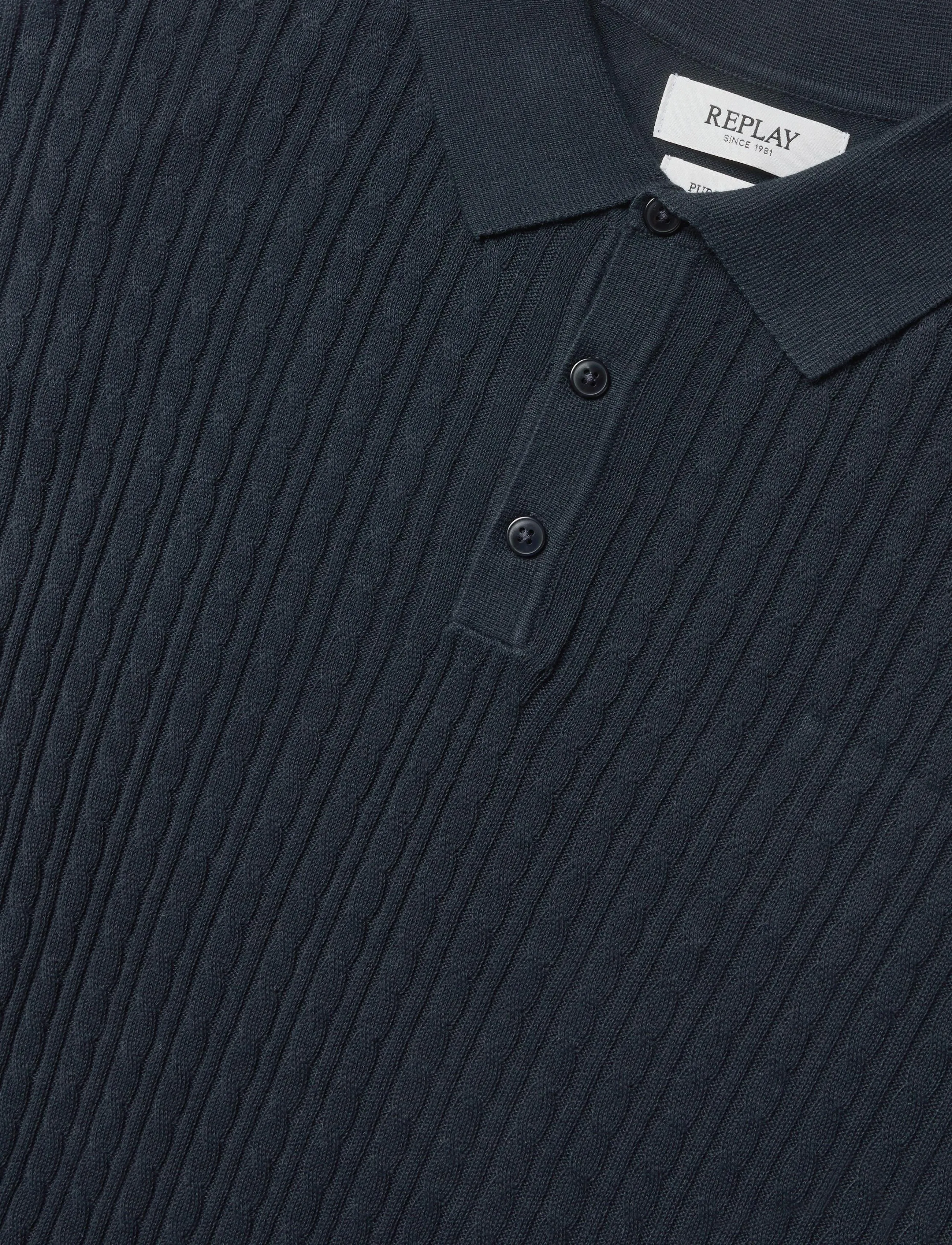 Replay - REGULAR   NATURAL COMPONENT Sweater - knitted polos - blue - 2