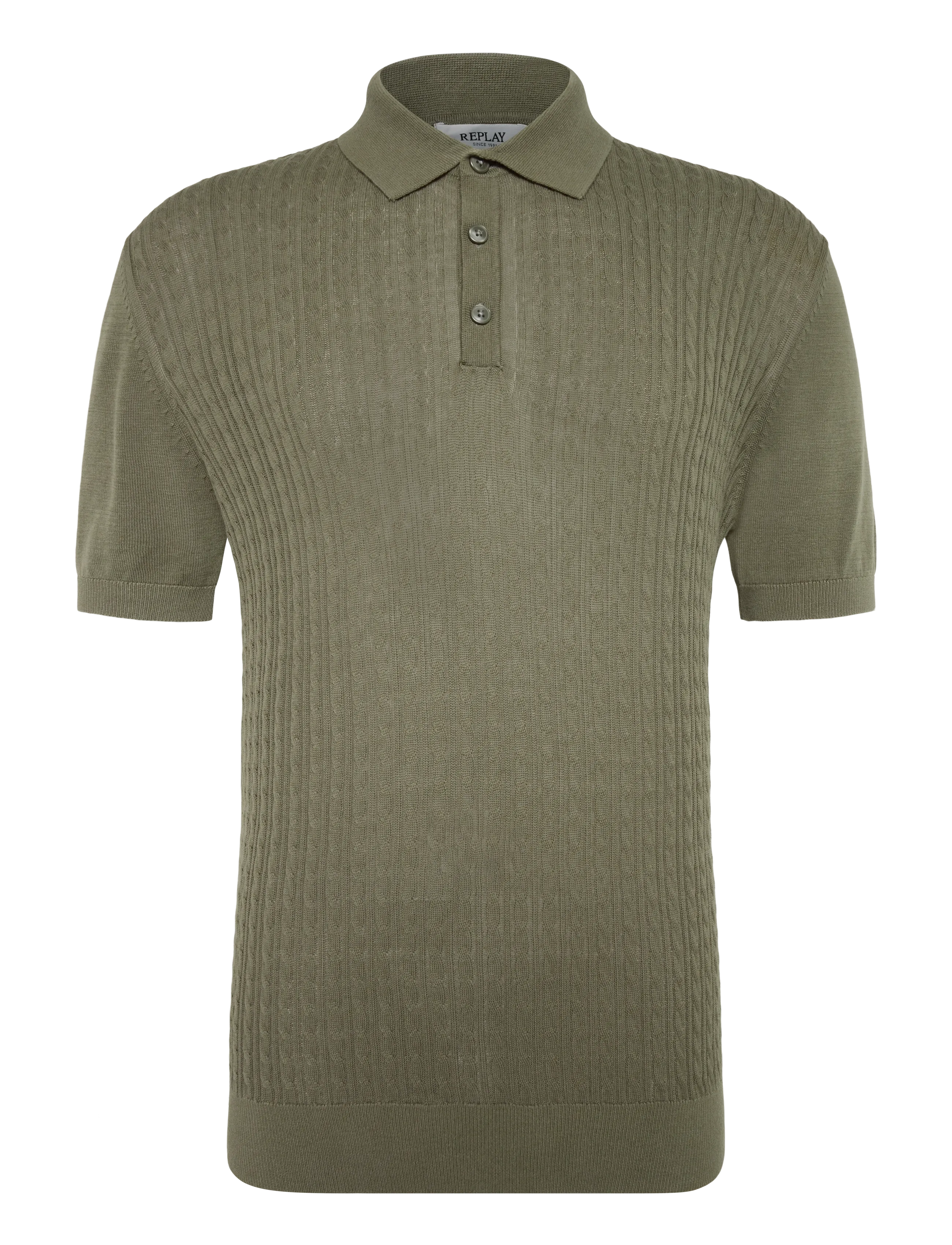 Replay REGULAR   NATURAL COMPONENT Sweater - Kootud polosärgid - GREEN / green