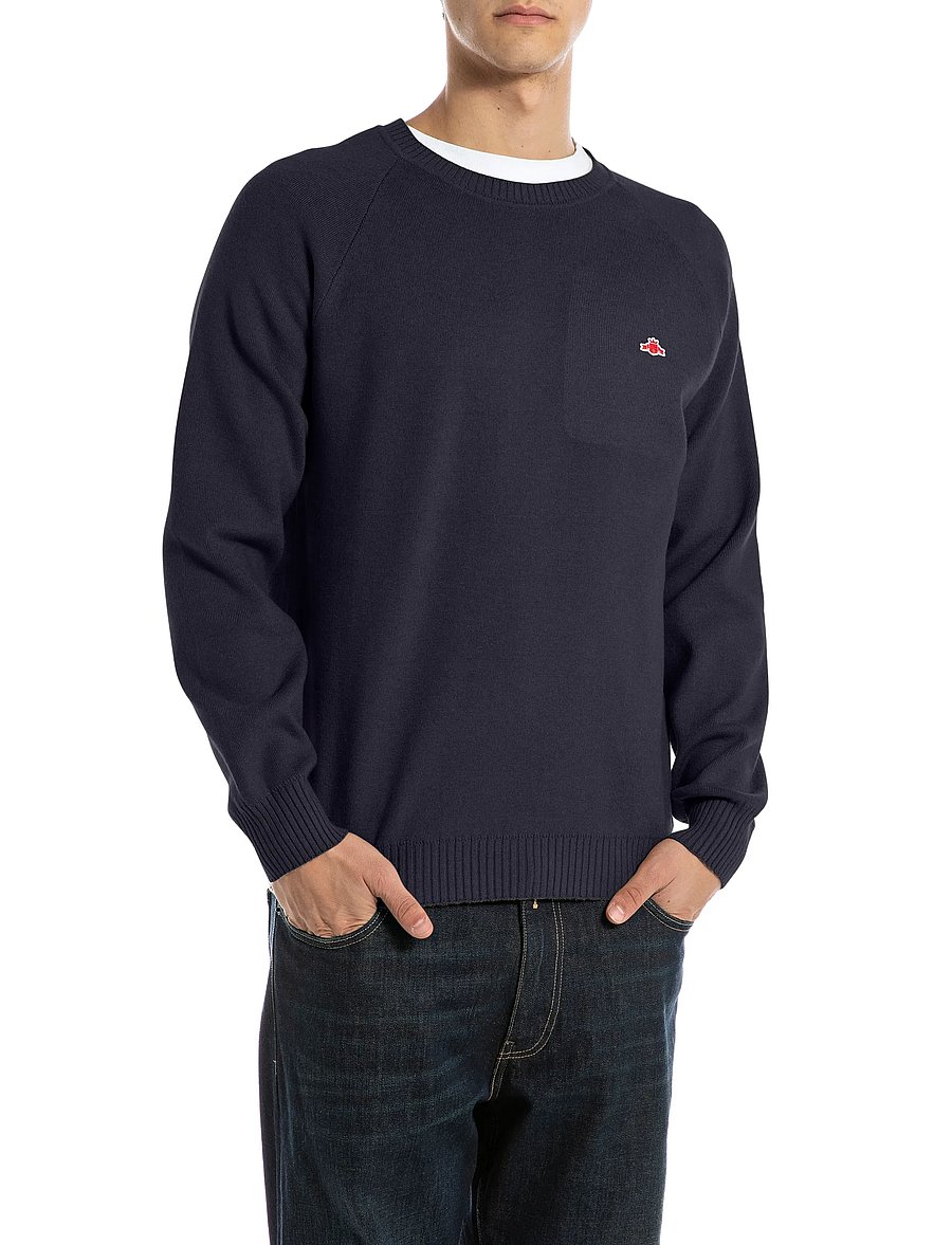 Replay - REGULAR Sustainable SYNTHETIC COMPONENT Sweater - rundhals - blue - 0
