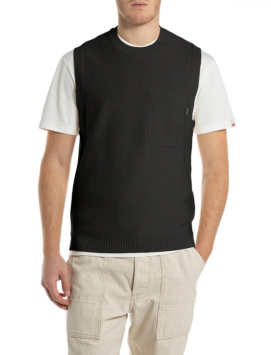 Replay - REGULAR NATURAL COMPONENT Sweater - strickwesten - black - 0