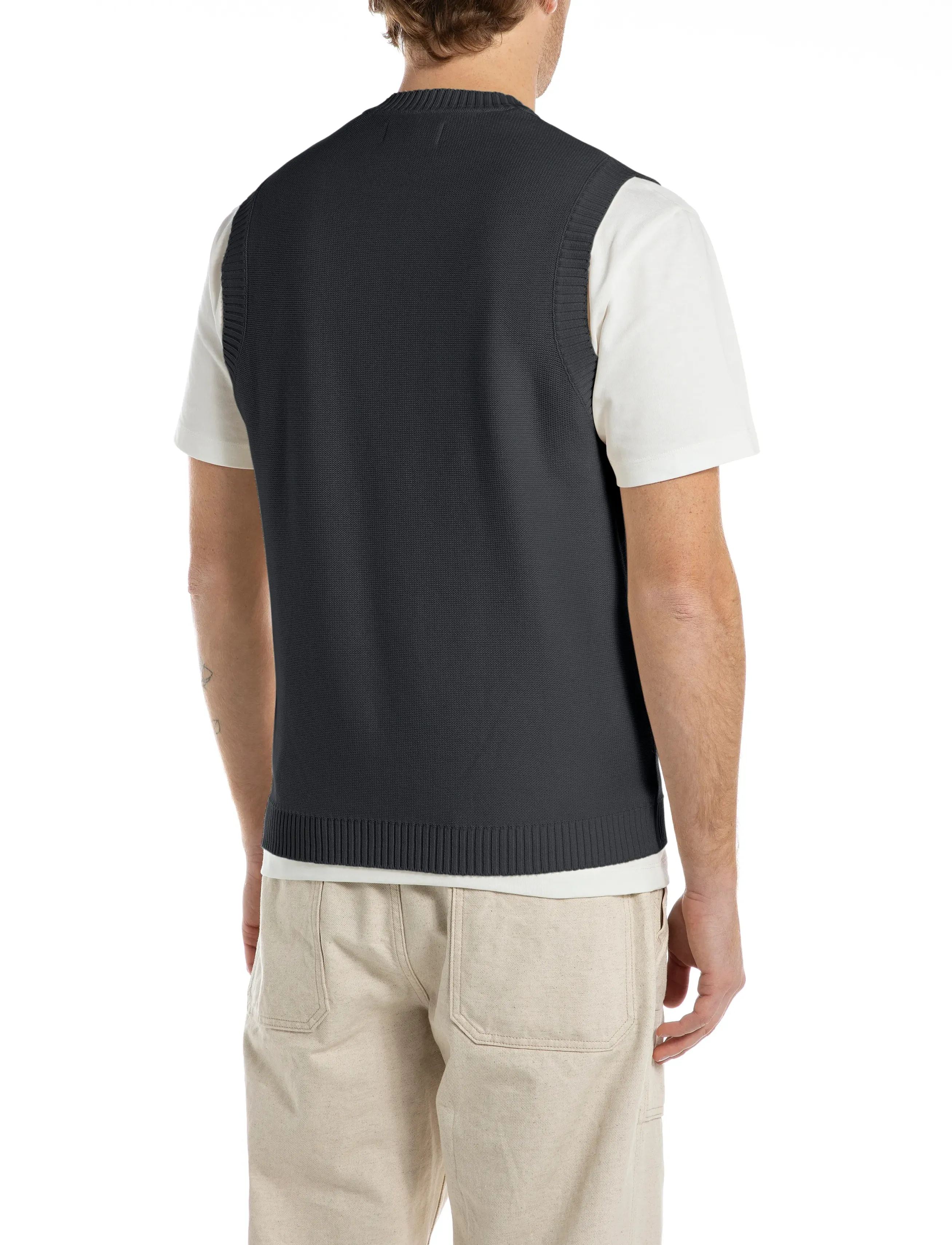 Replay - REGULAR   NATURAL COMPONENT Sweater - strikveste - blue - 5