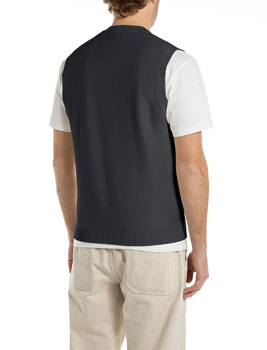 Replay - REGULAR NATURAL COMPONENT Sweater - strikveste - blue - 5