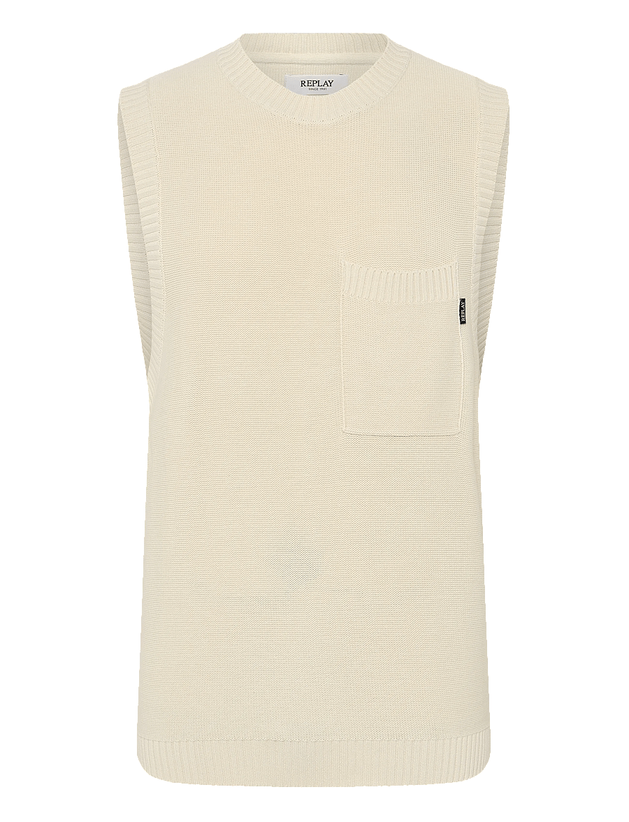 Replay - REGULAR NATURAL COMPONENT Sweater - strikveste - white - 1