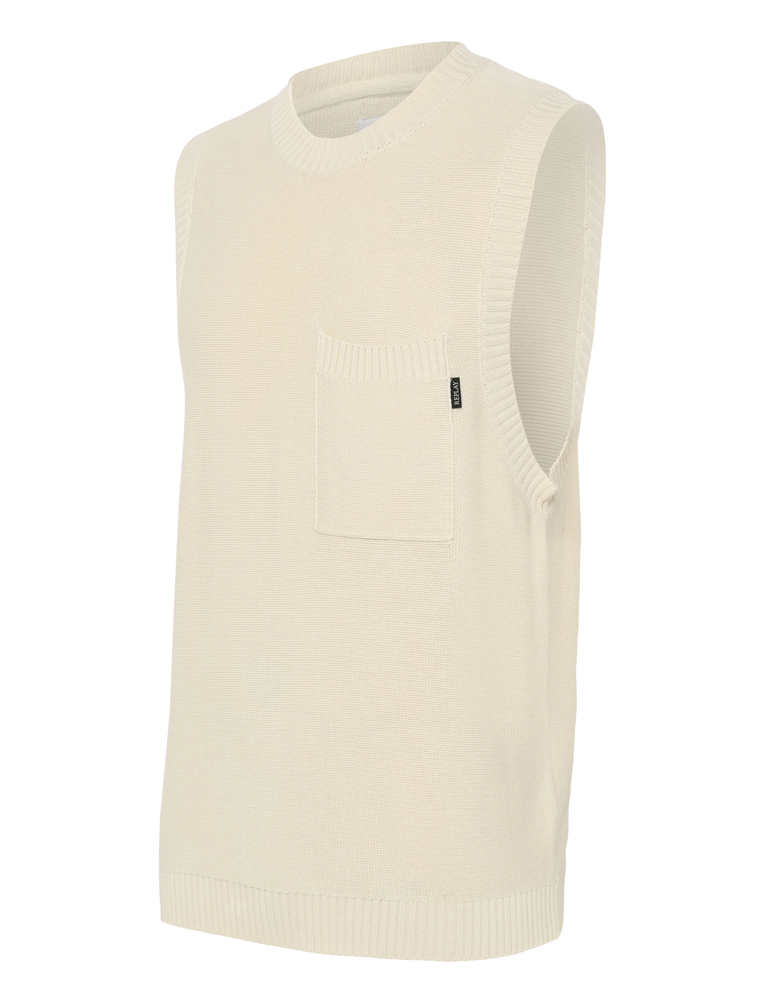 Replay - REGULAR   NATURAL COMPONENT Sweater - stickade västar - white - 3
