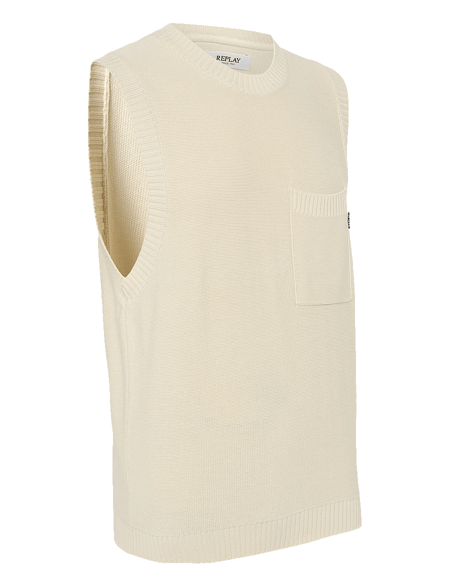 Replay - REGULAR NATURAL COMPONENT Sweater - strikveste - white - 4