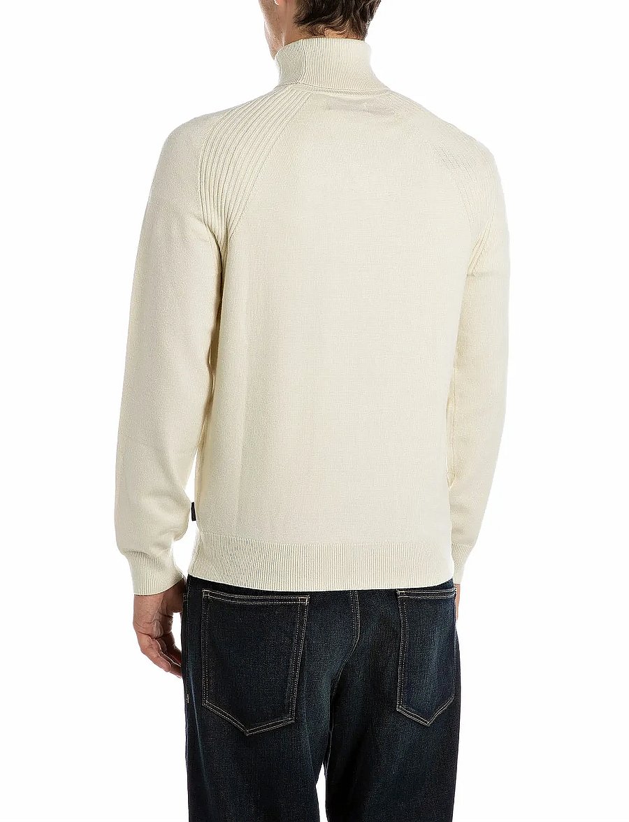 Replay - Sweater REGULAR - rollkragenpullover - cream - 3