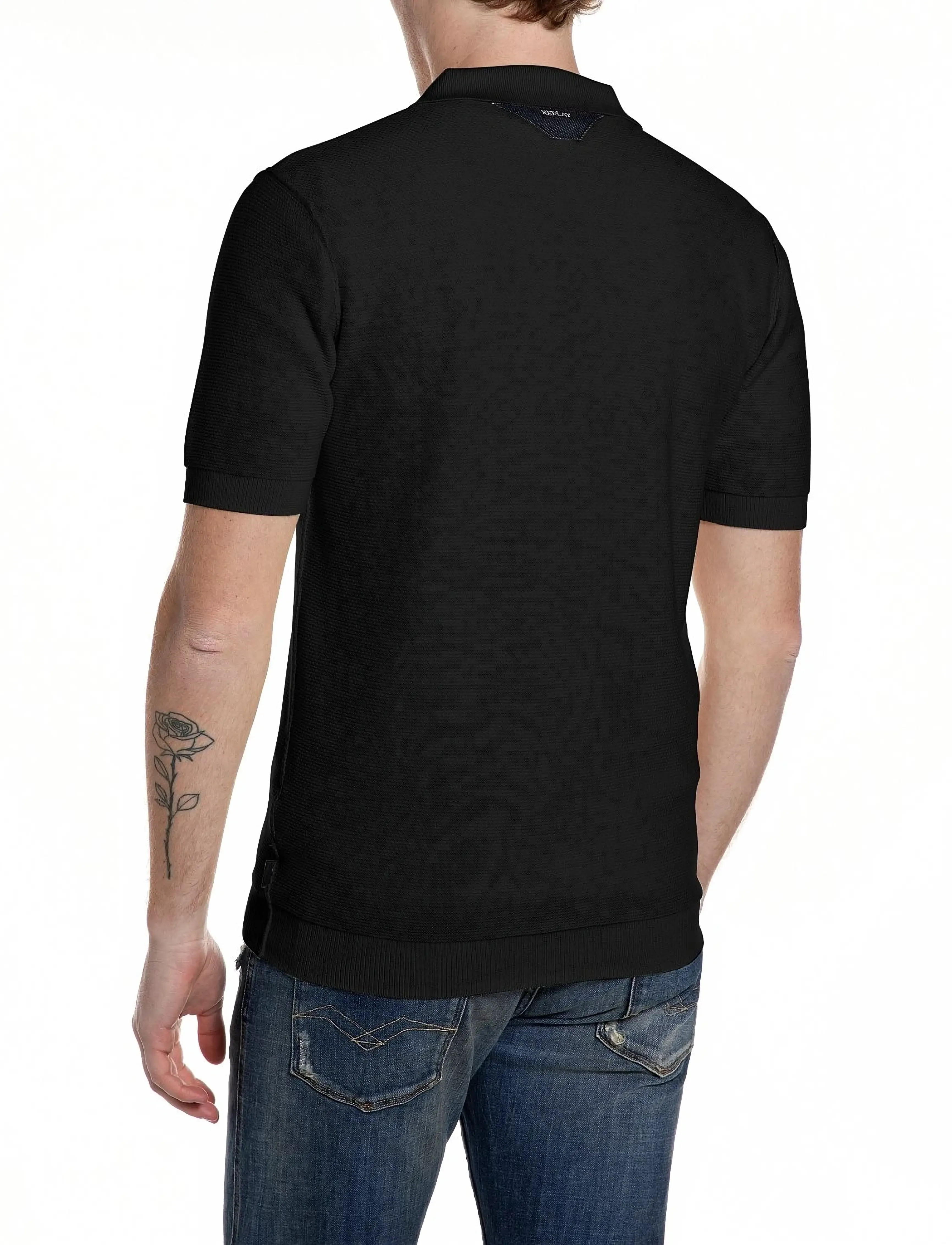 Replay - Sweater REGULAR - knitted polos - black - 3