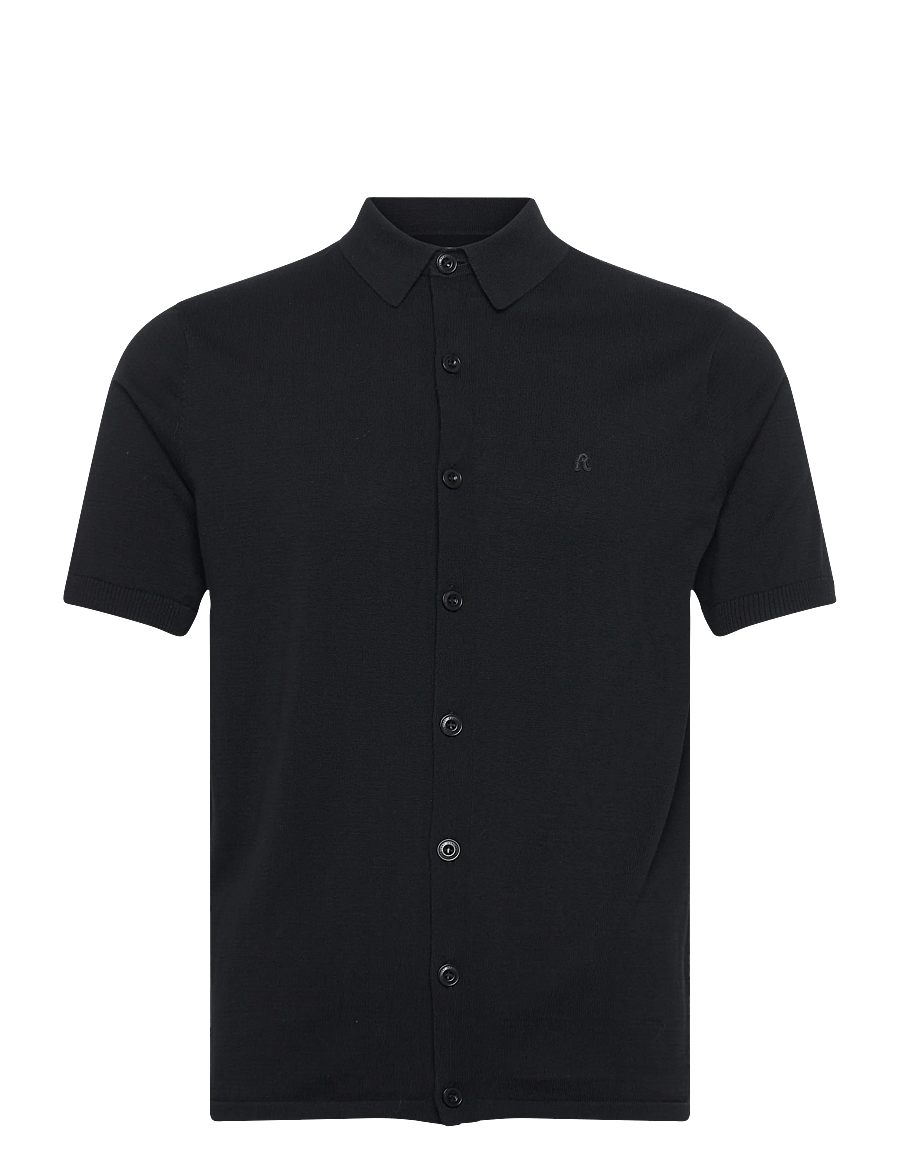 Replay - Sweater REGULAR - langärmlige strick-polohemden - black - 1