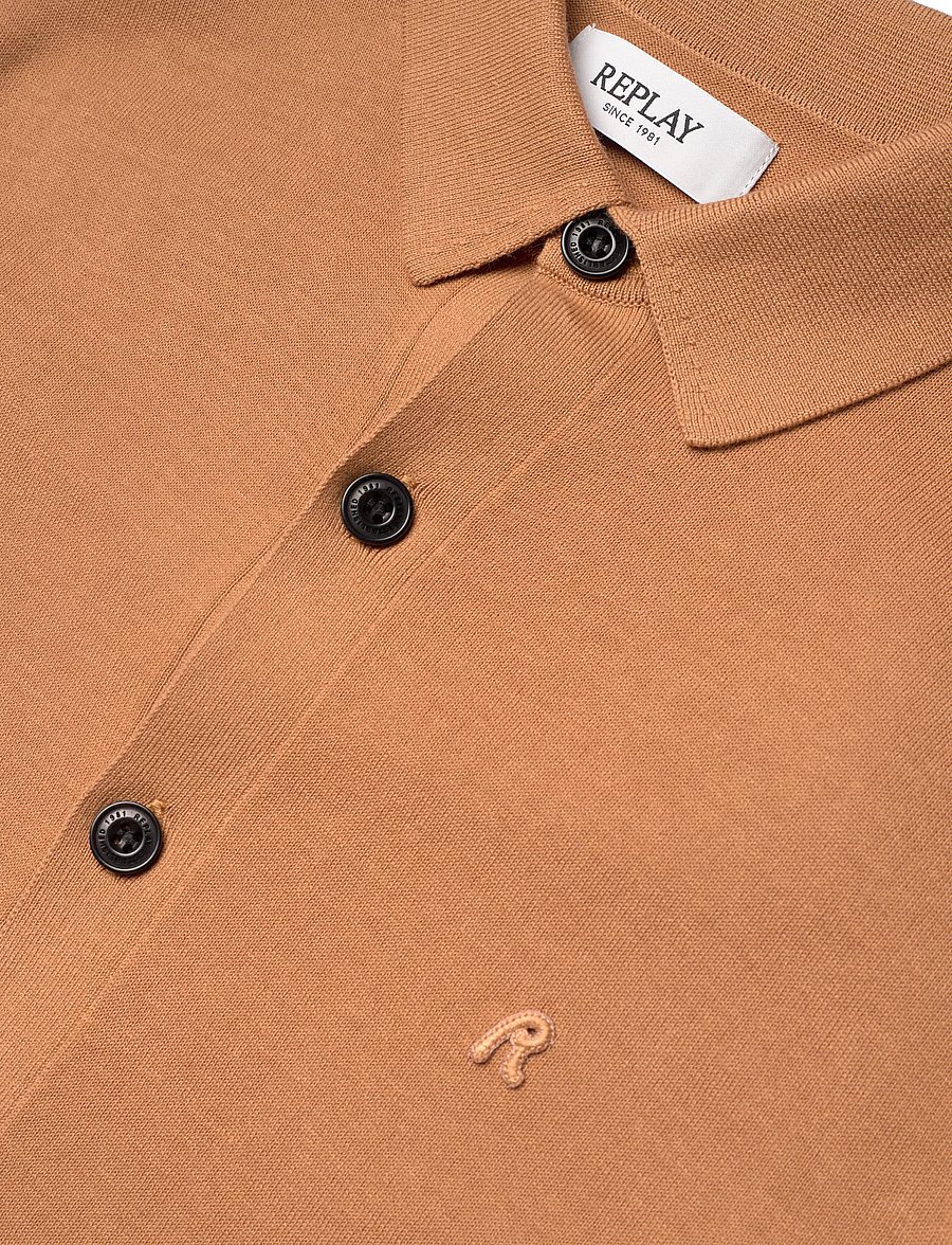 Replay - Sweater REGULAR - langärmlige strick-polohemden - brown - 4