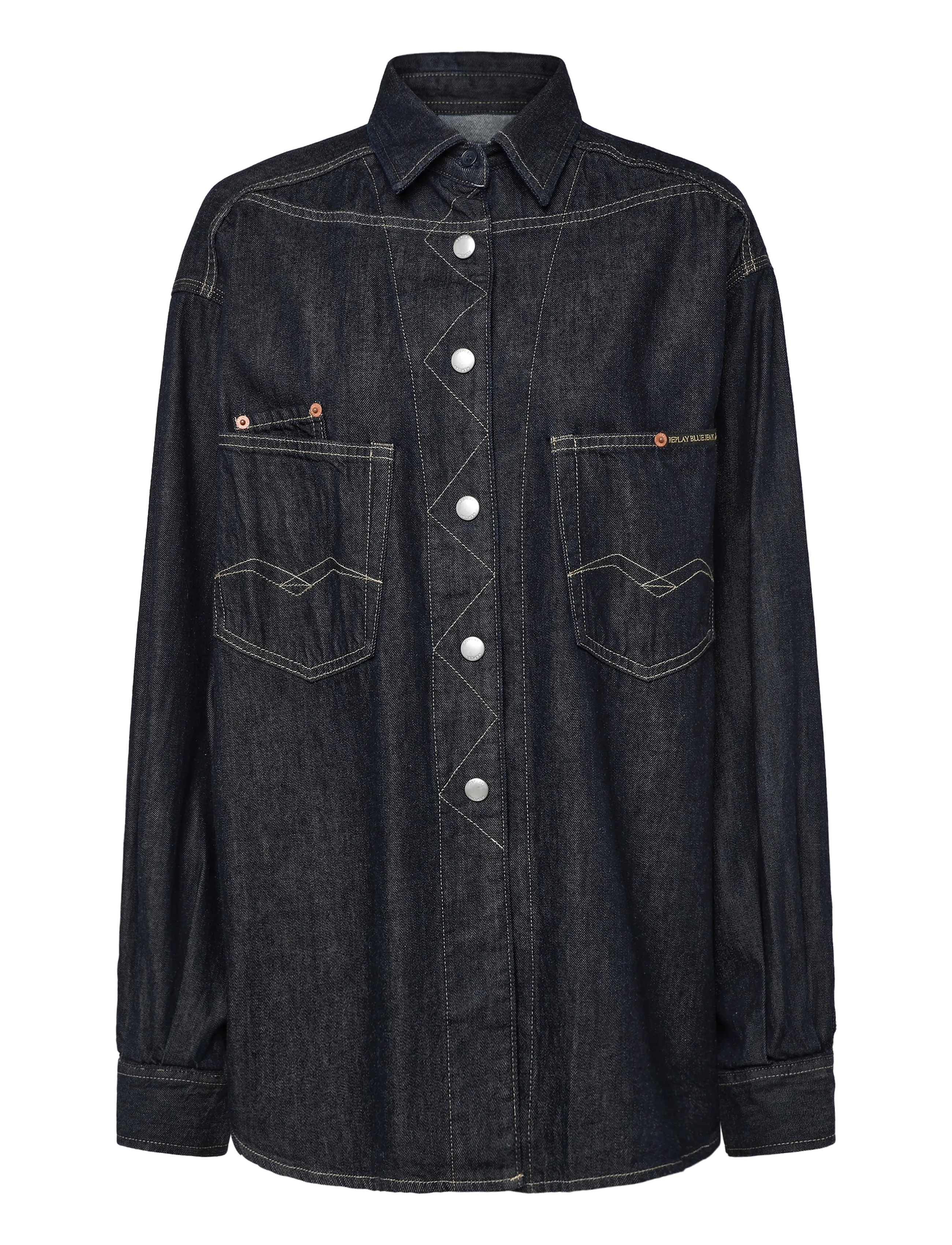 Replay Shirt BOYFRIEND ,Sustainable - Kläder - BLUE / blue