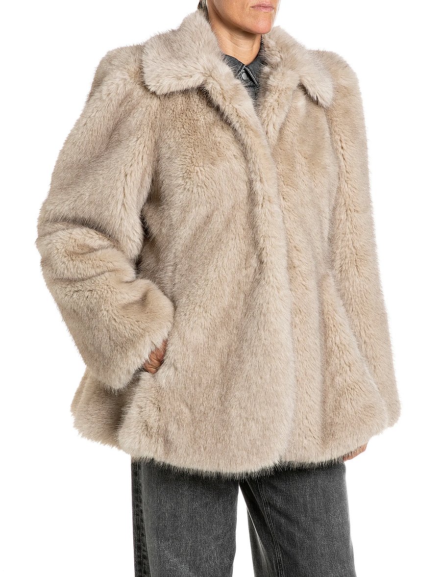 Replay - Jacket COMFORT - kunstpelz - beige - 0