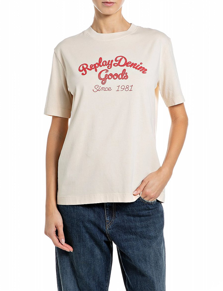 Replay - T-Shirt BOXY - t-shirts - white - 0