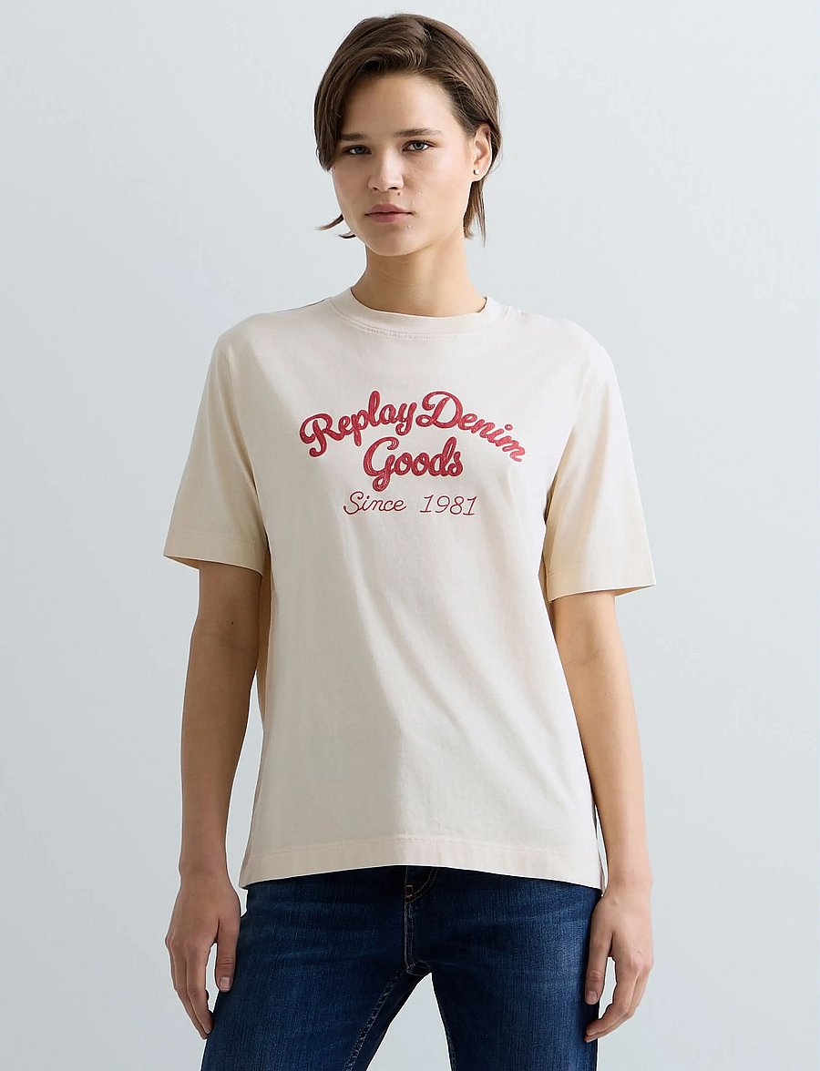 Replay - T-Shirt BOXY - t-shirts - white - 4
