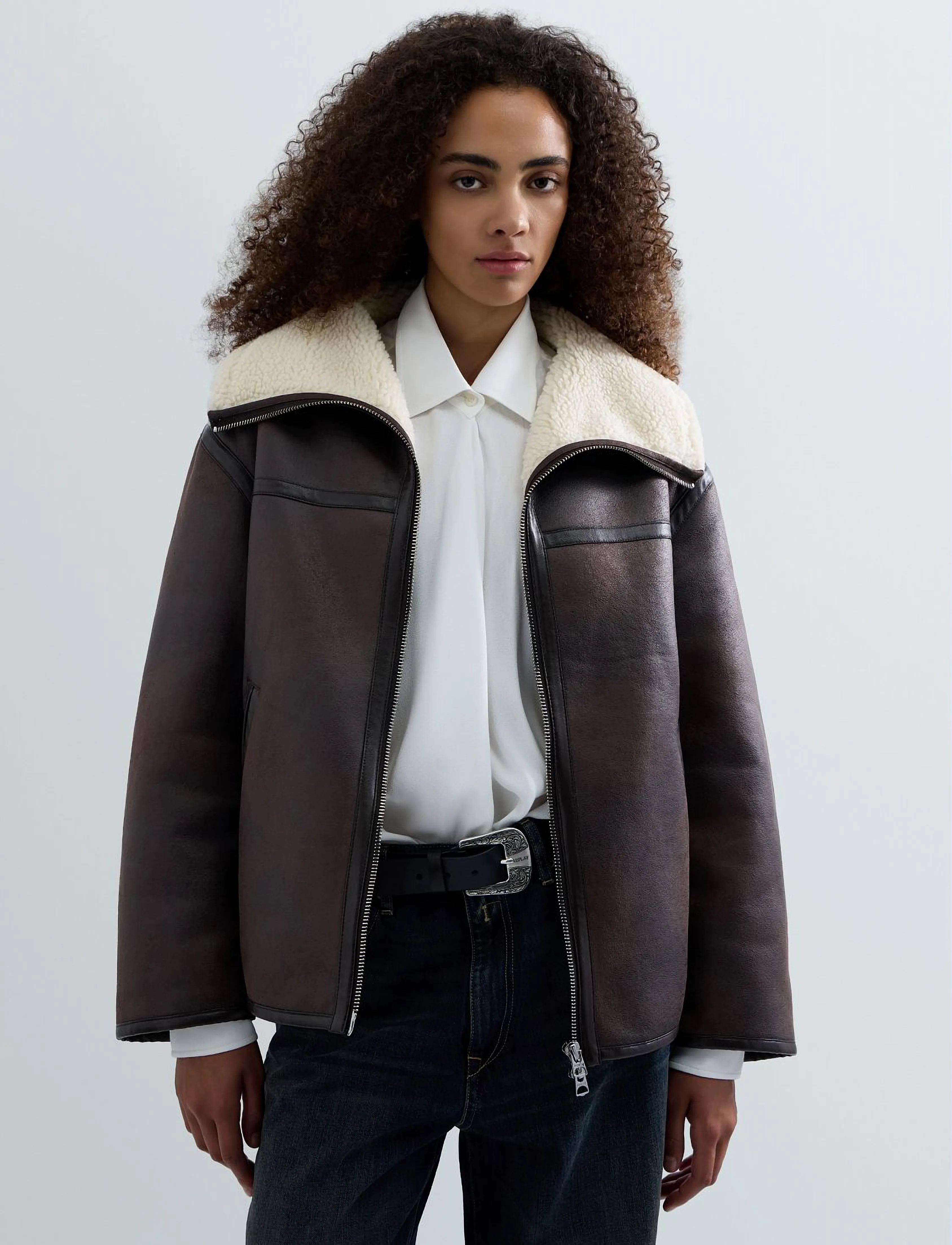 Replay - Jacket COMFORT - faux fur jakker - brown - 5