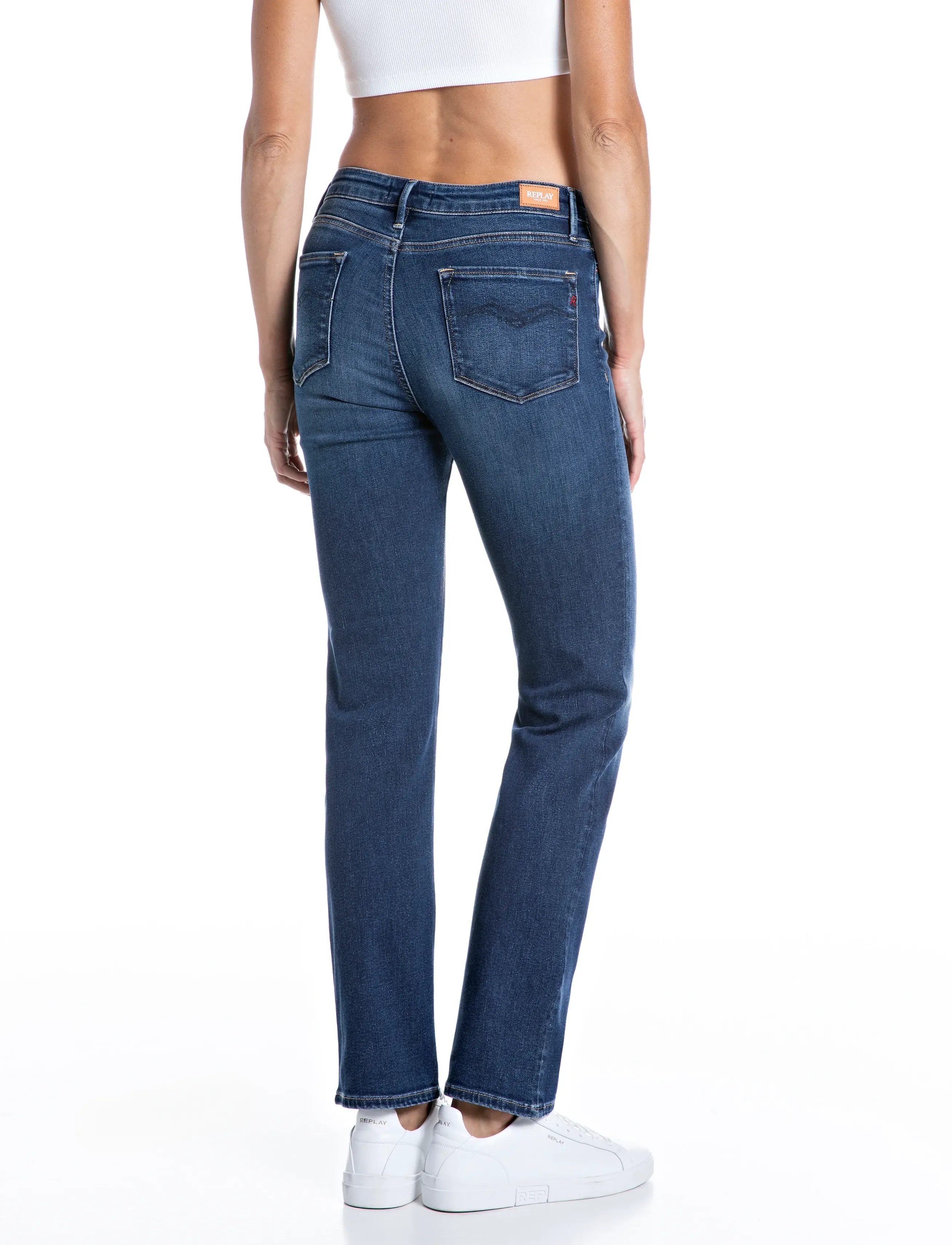 Replay - ZOLIE Trousers STRAIGHT LEG HIGH WAIST - straight jeans - blue - 3