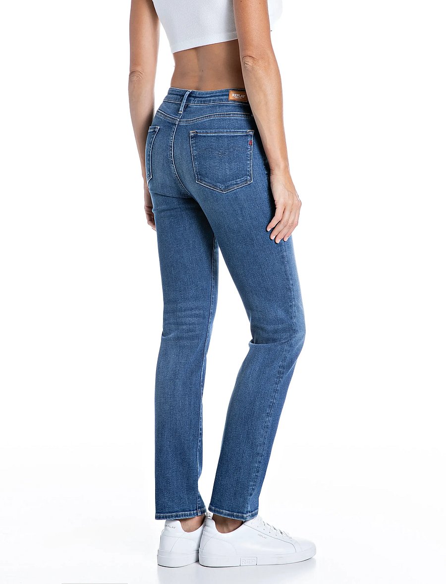 Replay - ZOLIE Trousers STRAIGHT LEG HIGH WAIST - igapäevane stiil - blue - 3
