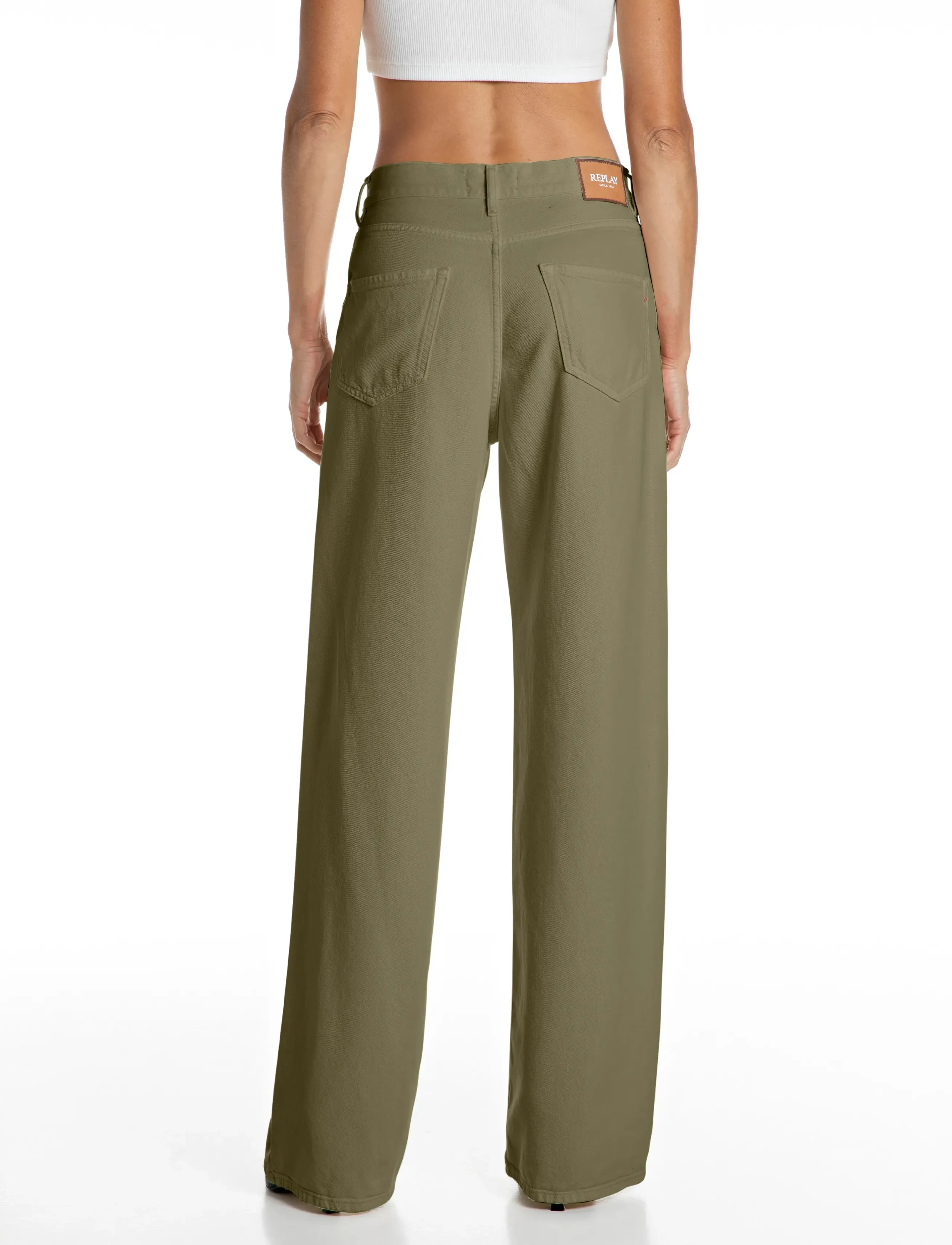 Replay - CARY Trousers WIDE LEG ,Sustainable - vida byxor - green - 3