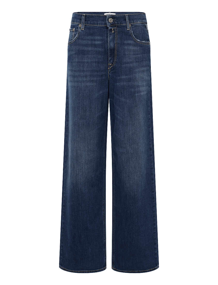 Replay - CARY Trousers WIDE LEG 99 Denim - hosen mit weitem bein - blue - 1