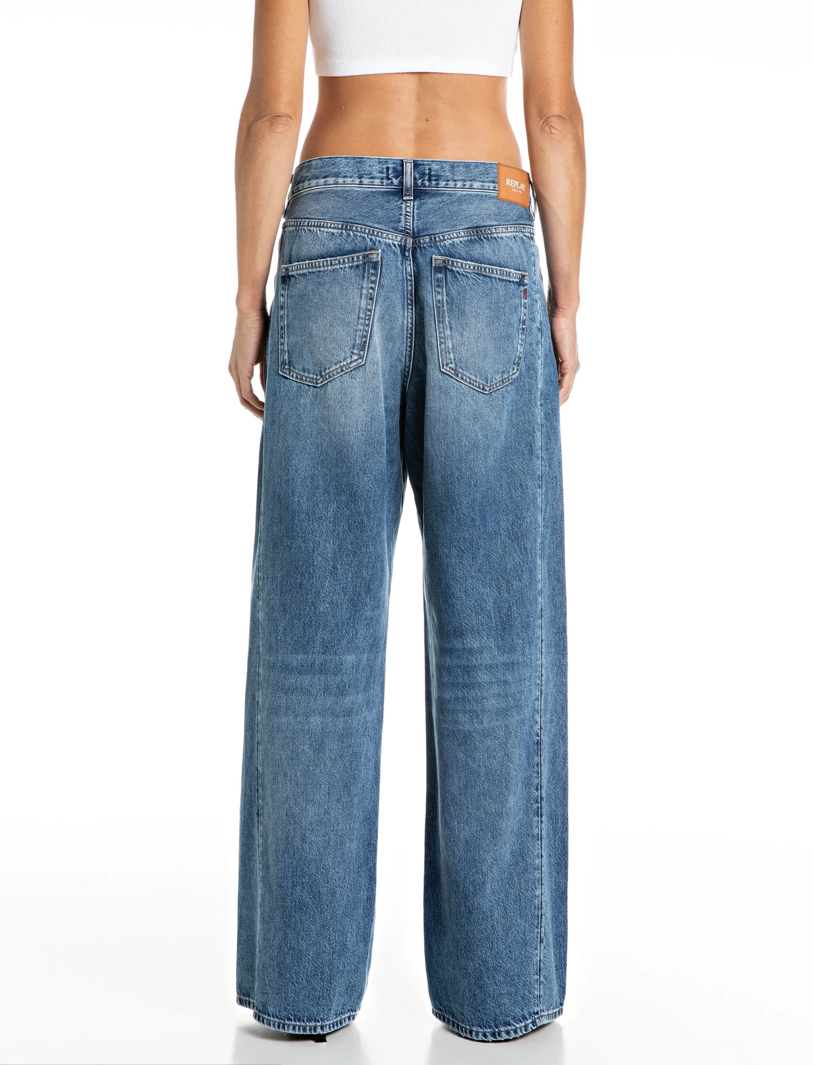 Replay - NARJA Trousers BAGGY ,Sustainable - hosen mit weitem bein - blue - 3