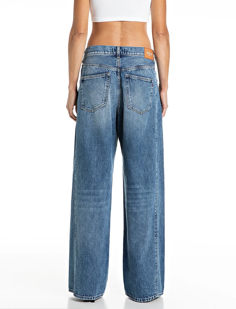 Replay - NARJA Trousers BAGGY ,Sustainable - hosen mit weitem bein - blue - 3