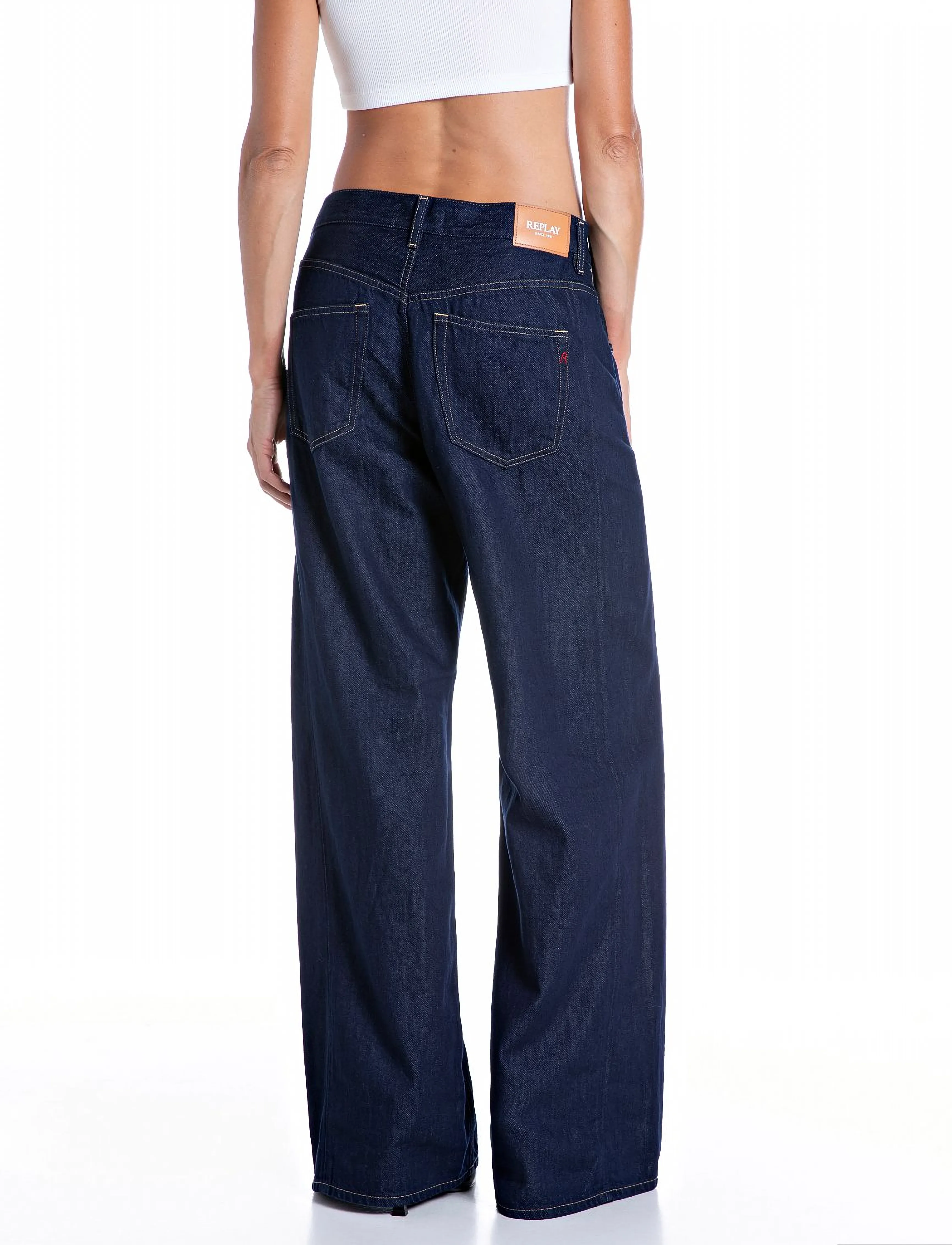 Replay - NARJA Trousers BAGGY ,Sustainable - hosen mit weitem bein - blue - 3