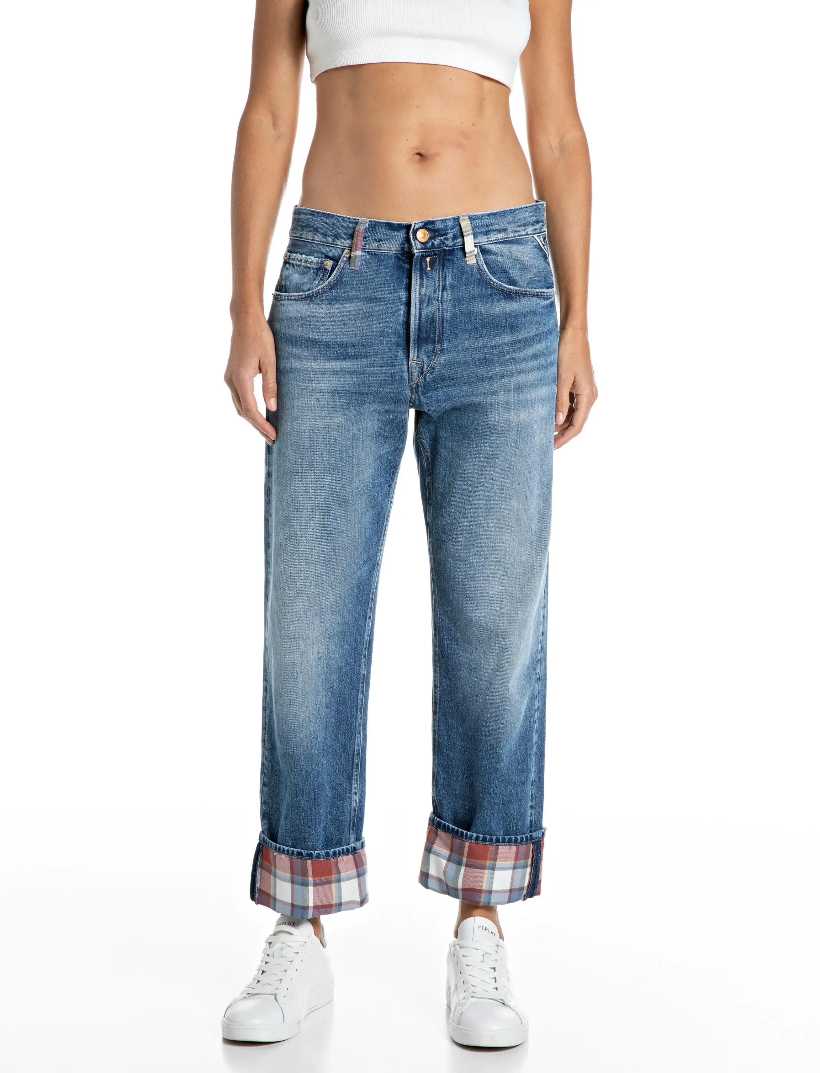 Replay AUBRY Trousers RELAXED BOY - Clothing - BLUE / blue