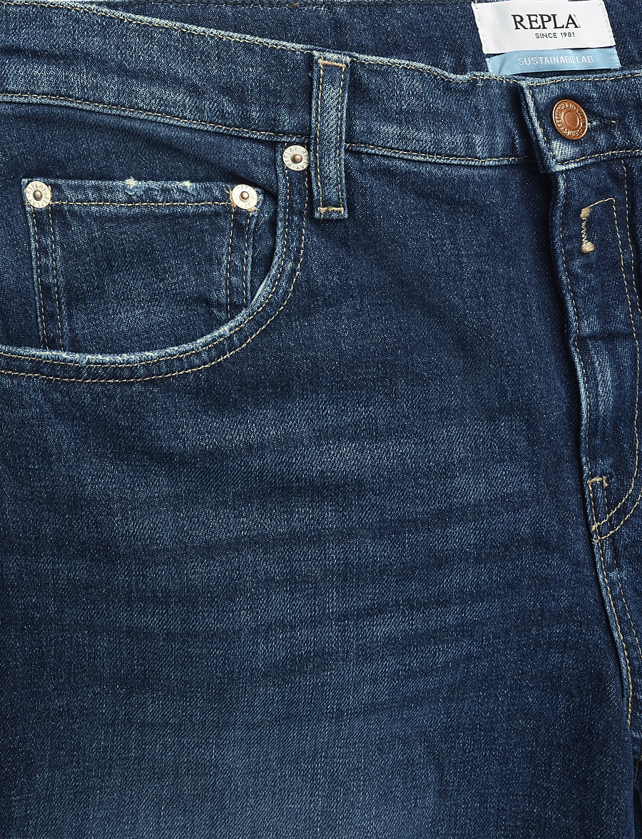 Replay - JANIE Trousers BARREL ,Sustainable - hosen mit geradem bein - blue - 5