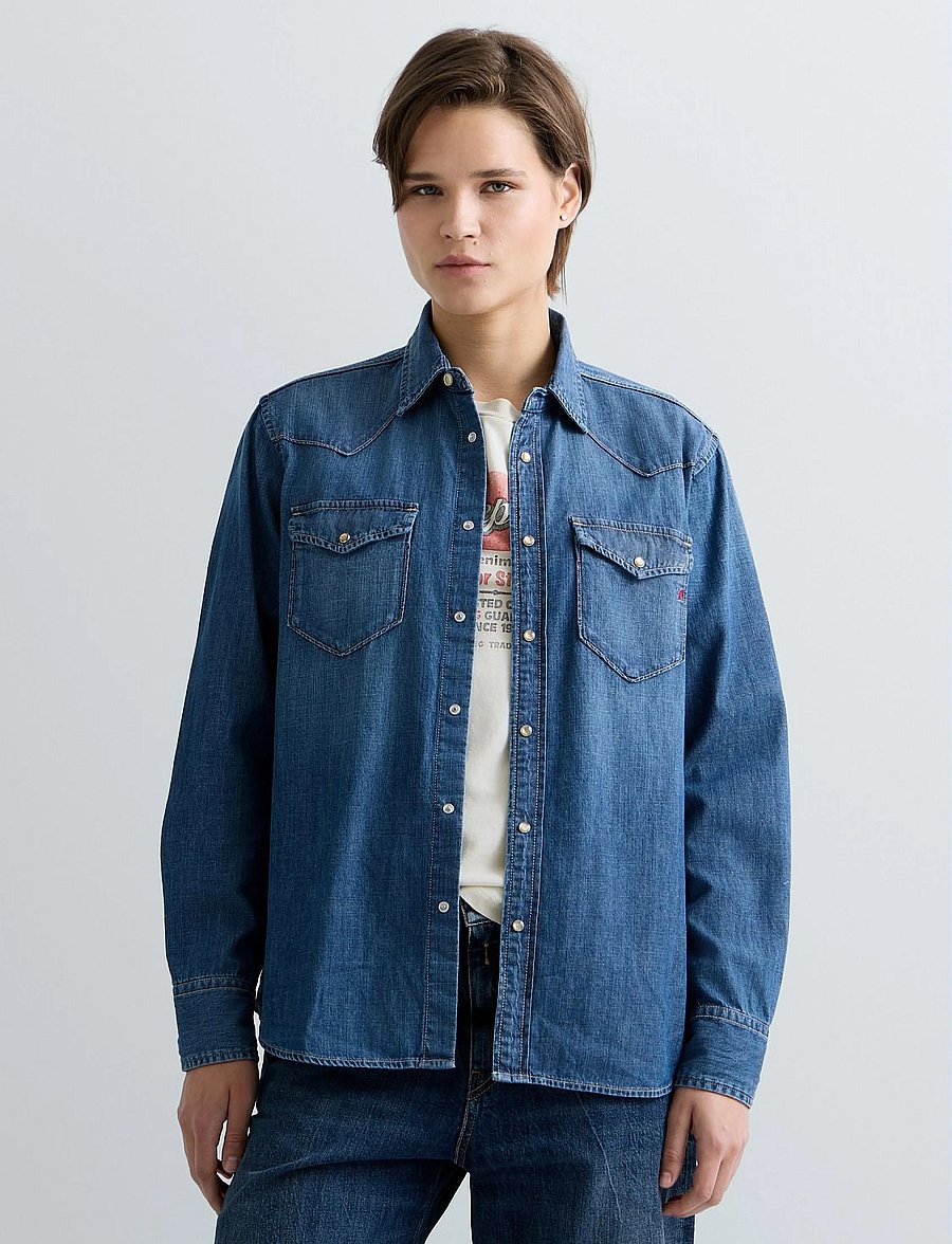 Replay - Shirt OVER ,Sustainable - denimskjorter - blue - 4