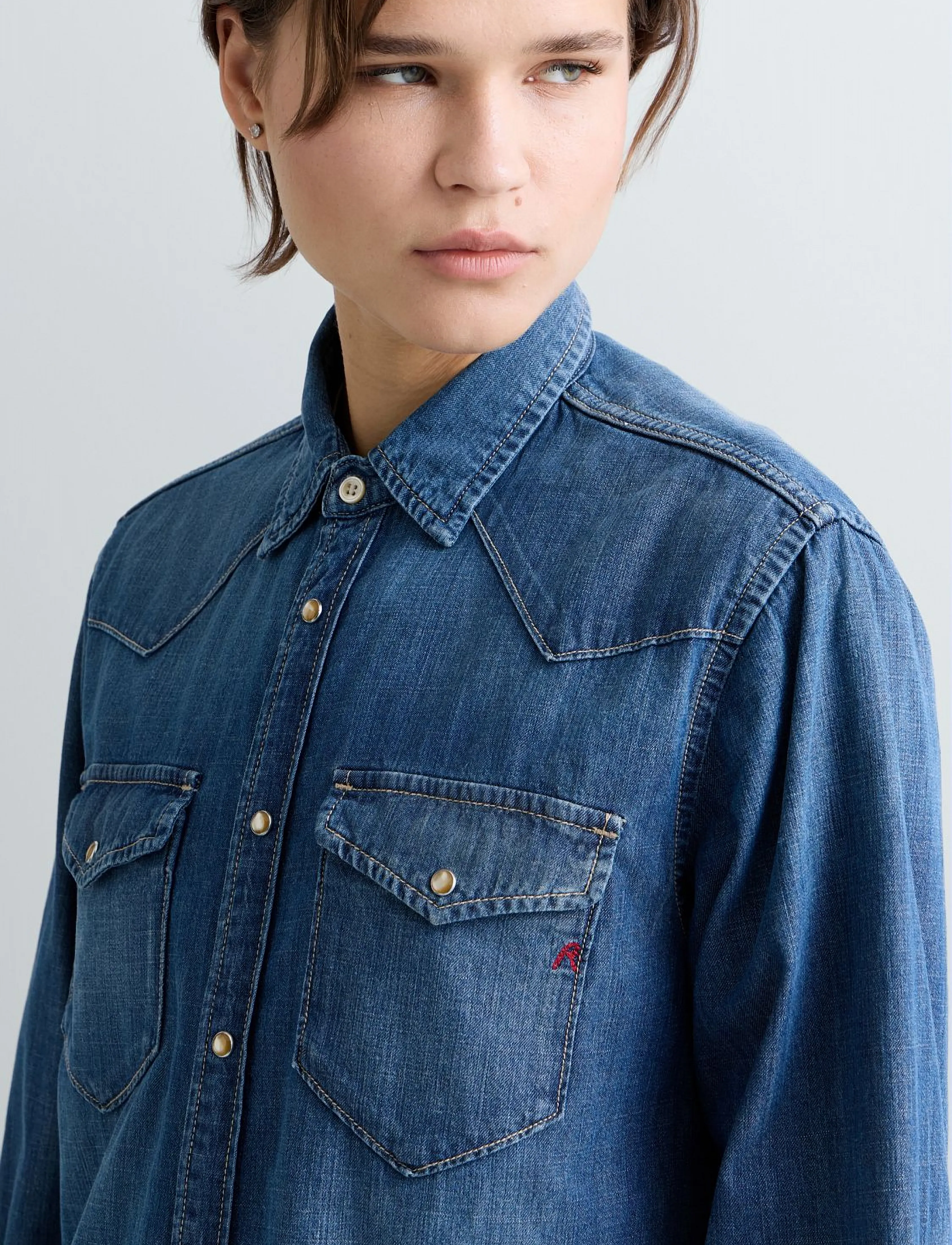Replay - Shirt OVER ,Sustainable - denimskjorter - blue - 5