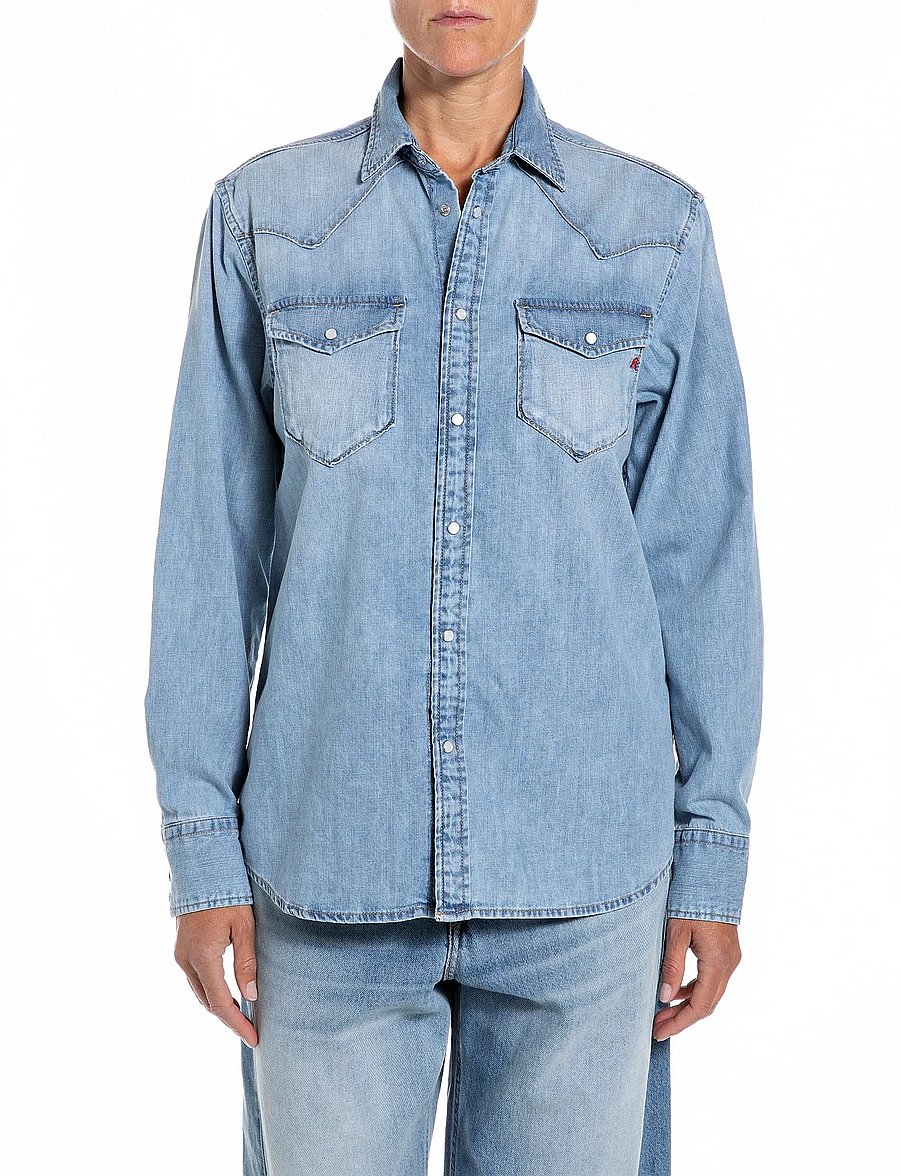 Replay - Shirt OVER - jeanshemden - blue - 0