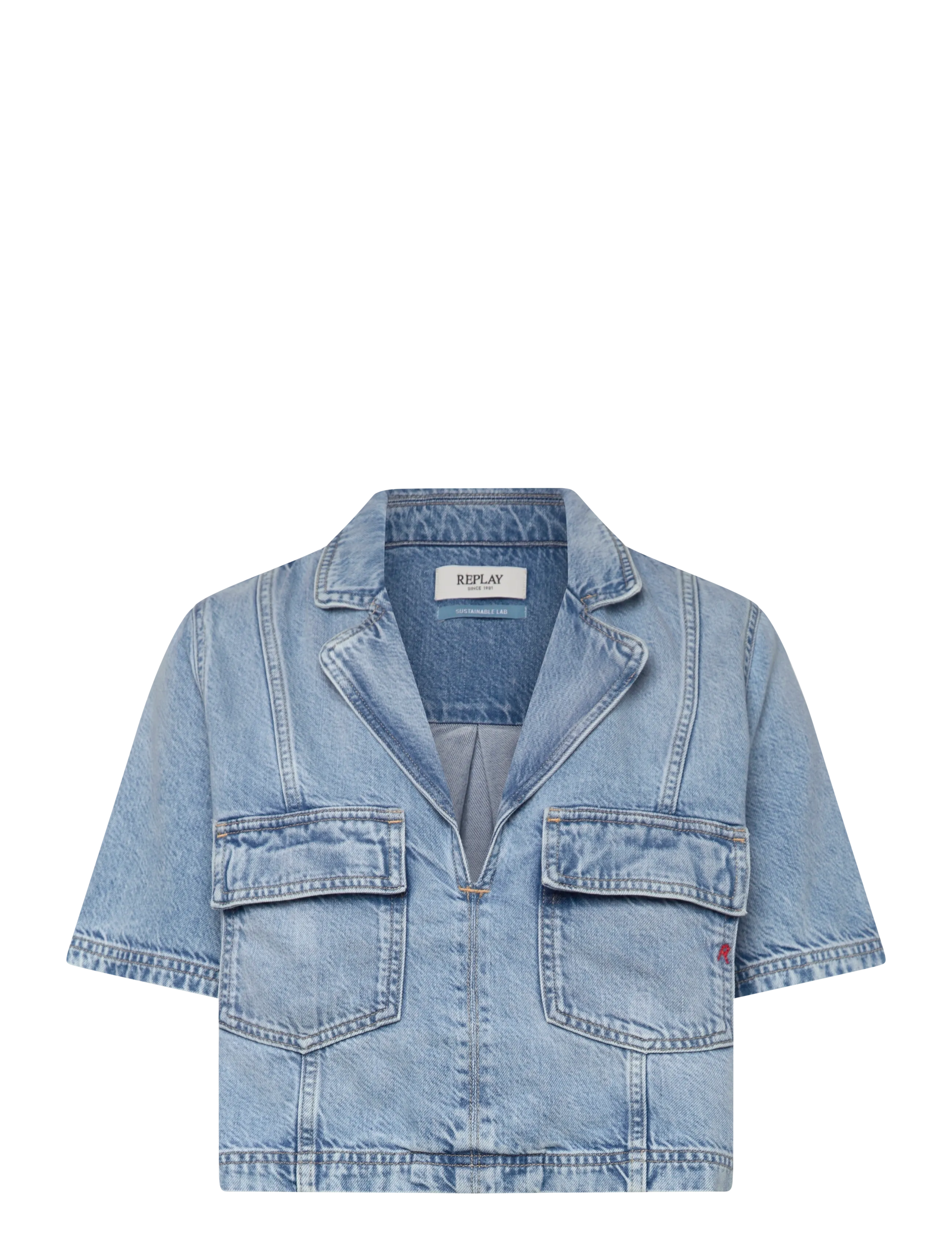 Replay Shirt COMFORT - Riided - BLUE / blue