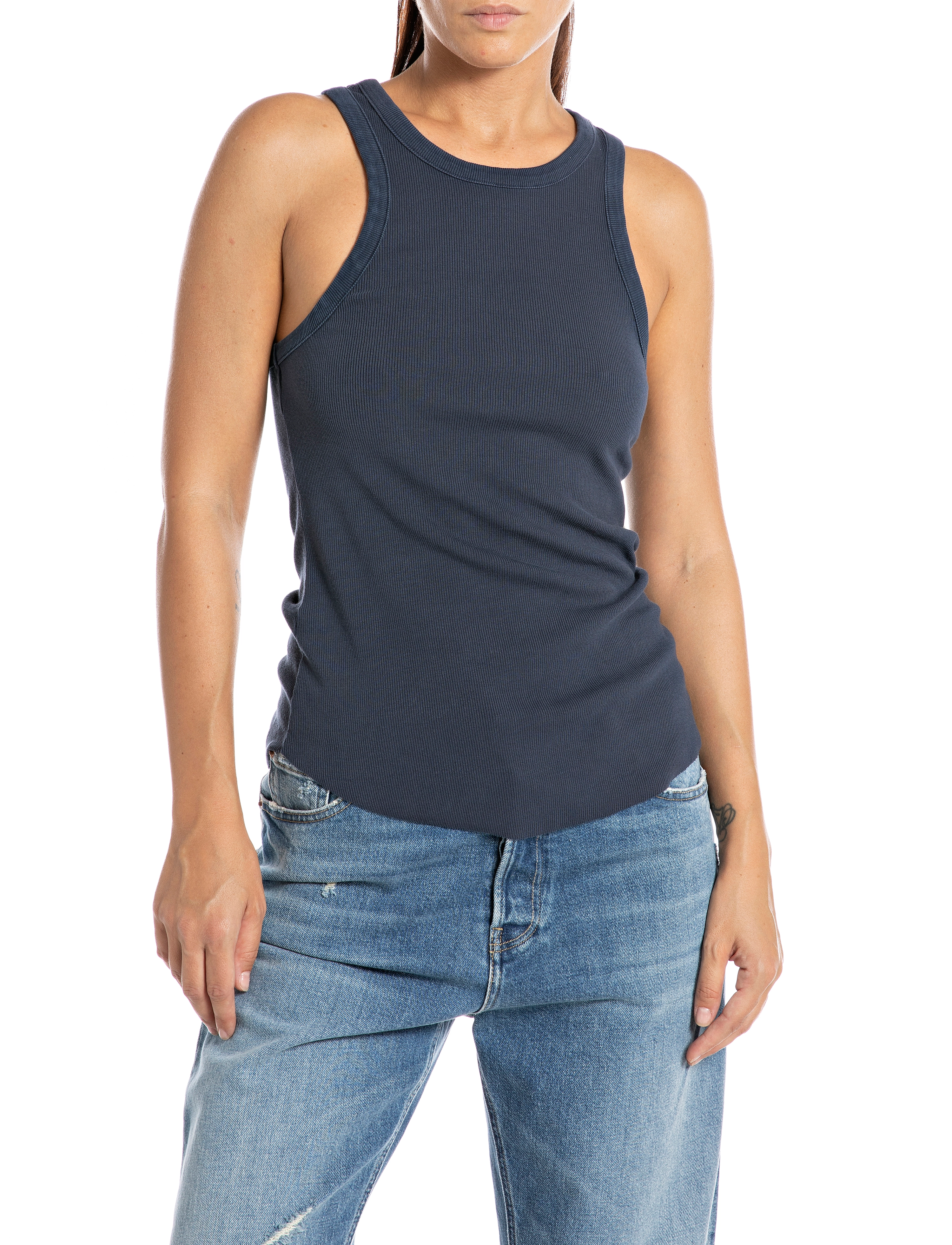Replay Tank top SLIM - T-shirts & Toppe - BLUE / blue