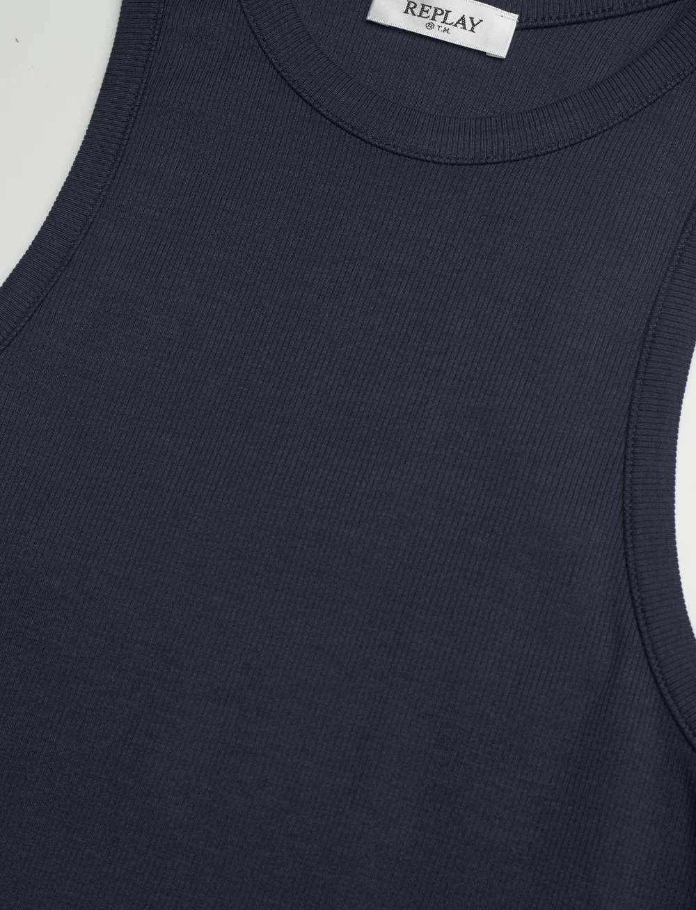 Replay - Tank top SLIM - linnen - blue - 4