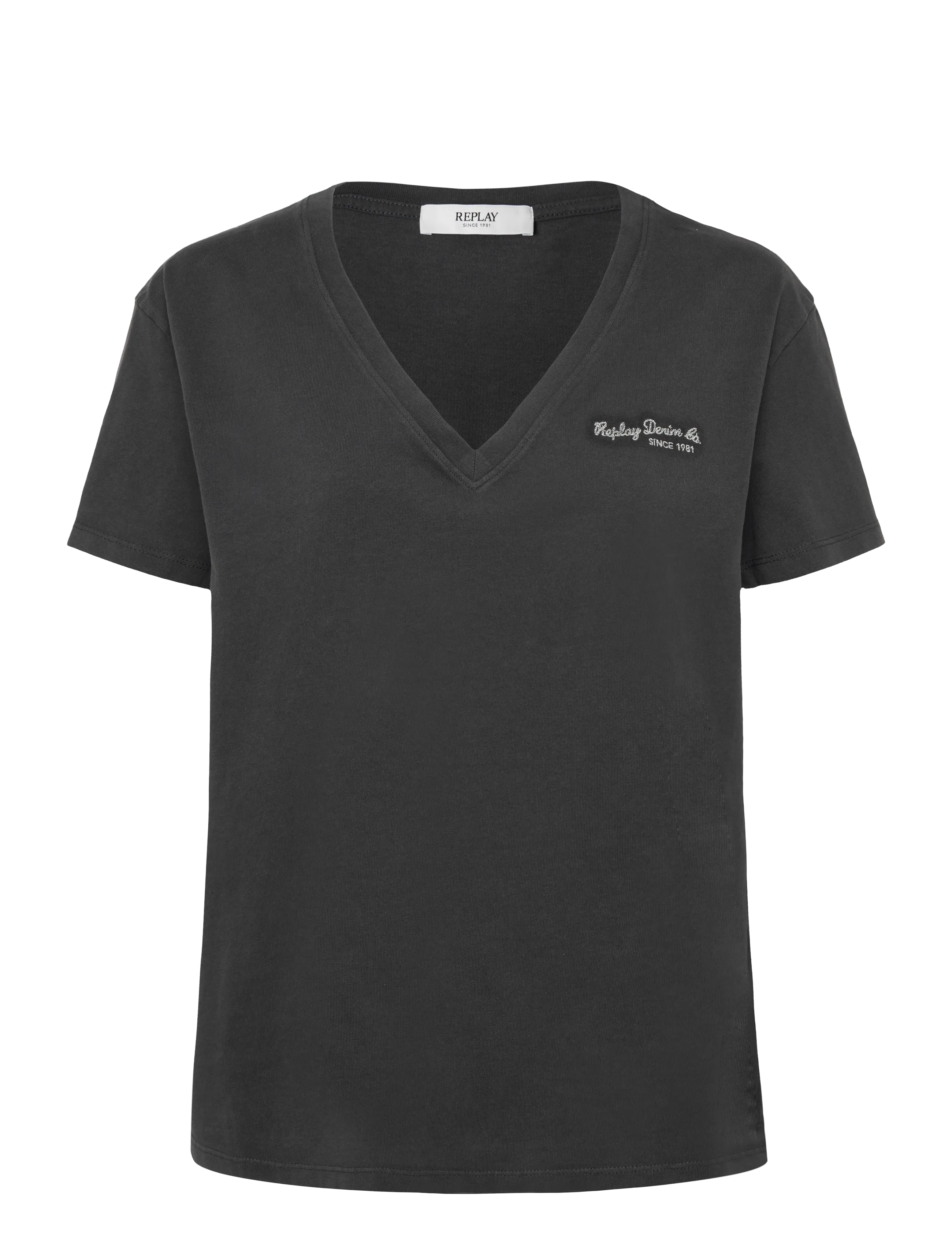 REPLAY Over Jersey T-Shirt Schwarz - L - Damen