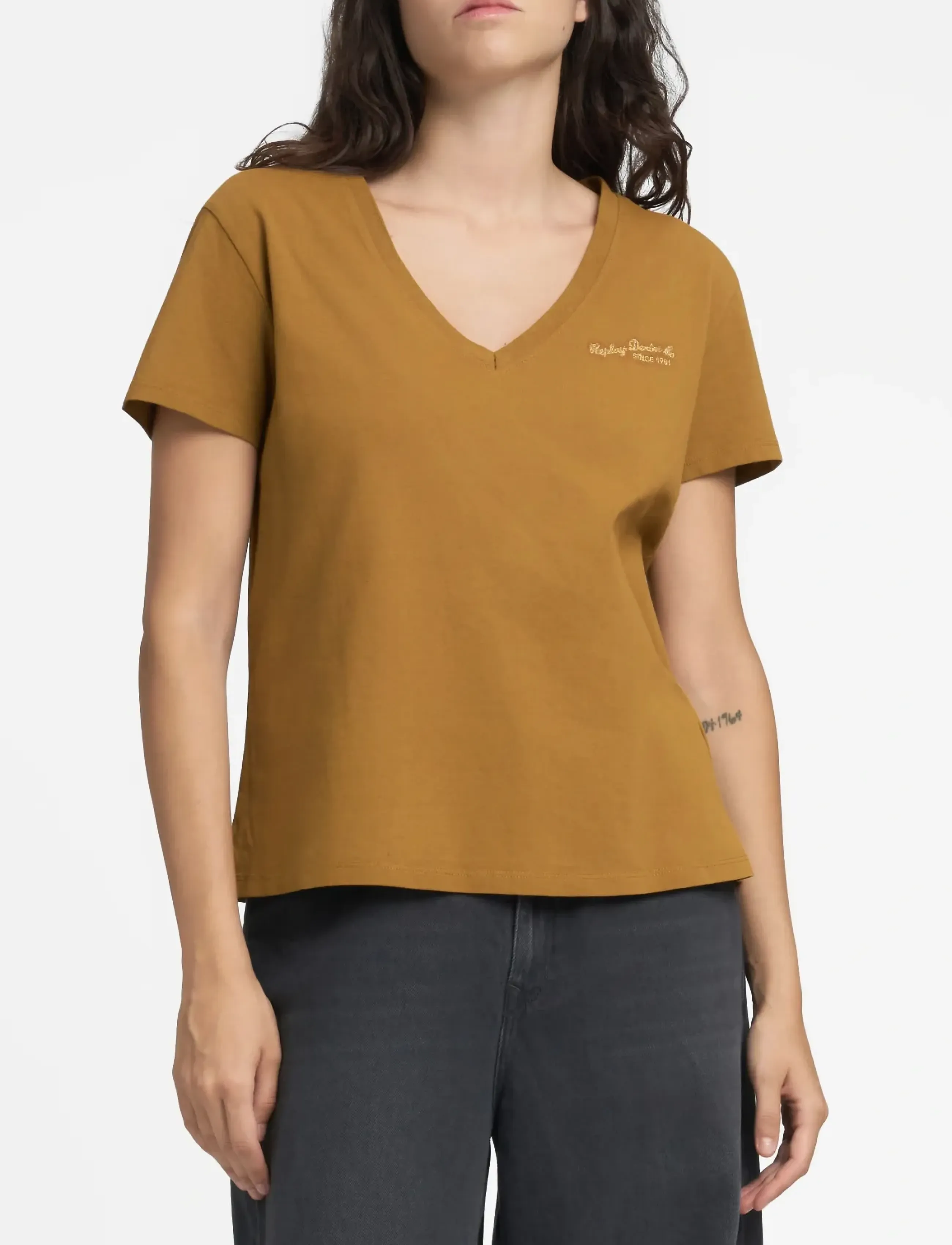 Replay Over Jersey T-Shirt, XS, T-shirts & Oberteile, Braun - Short-sleeved, Frauen