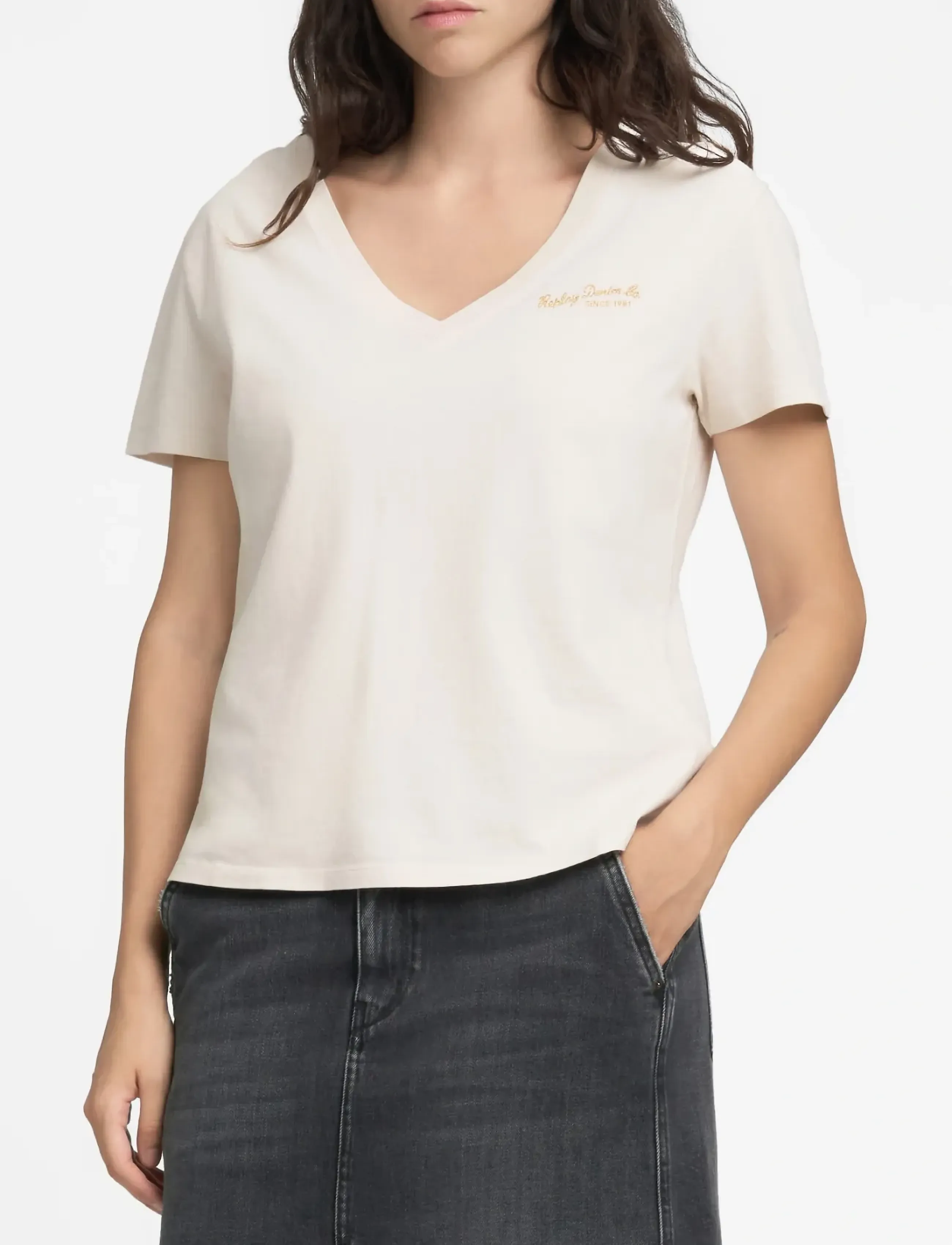 Replay Over Jersey T-Shirt, M, T-shirts & Oberteile, Weiß - Short-sleeved, Frauen