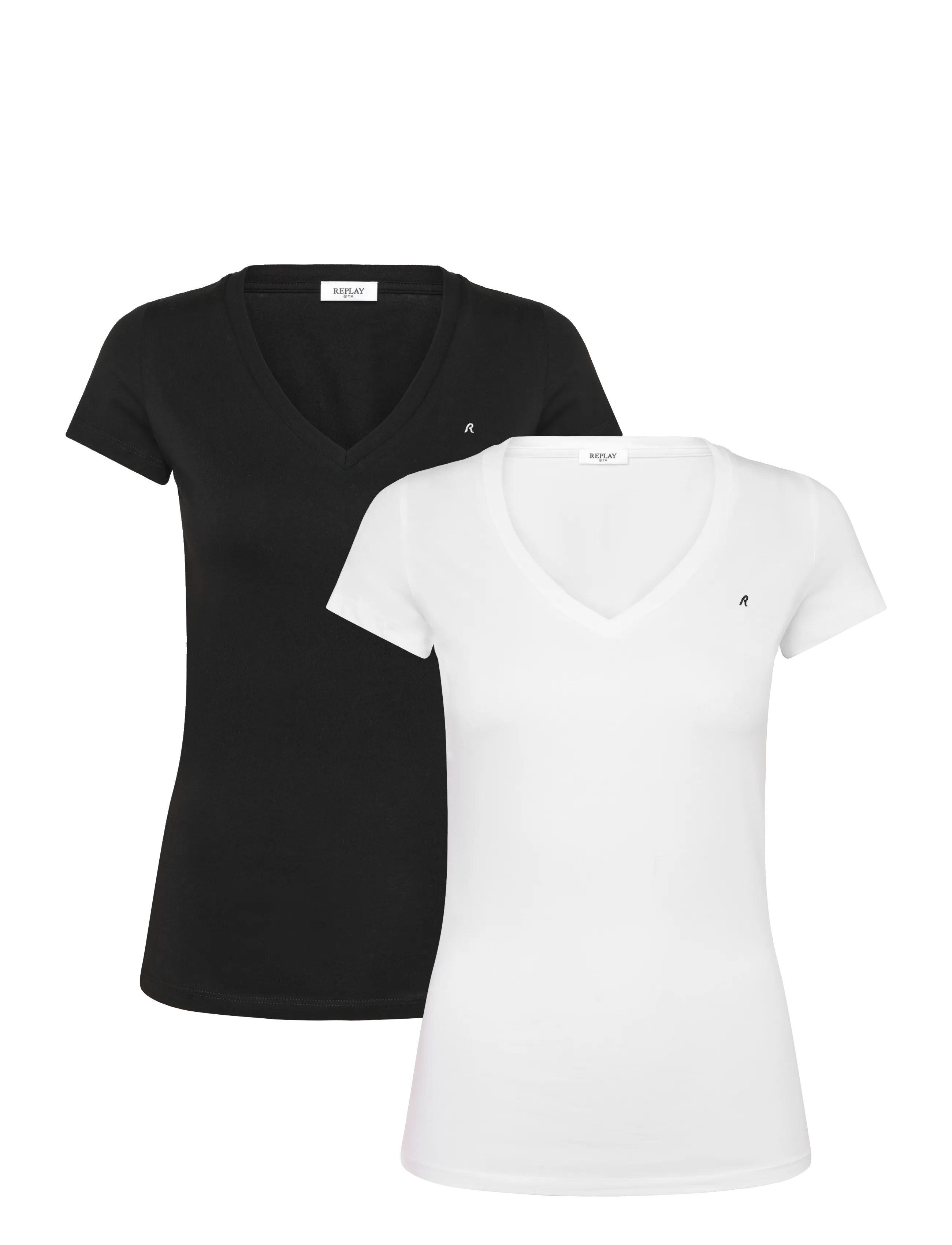 REPLAY Jersey T-Shirt Patterned - XS - Damen