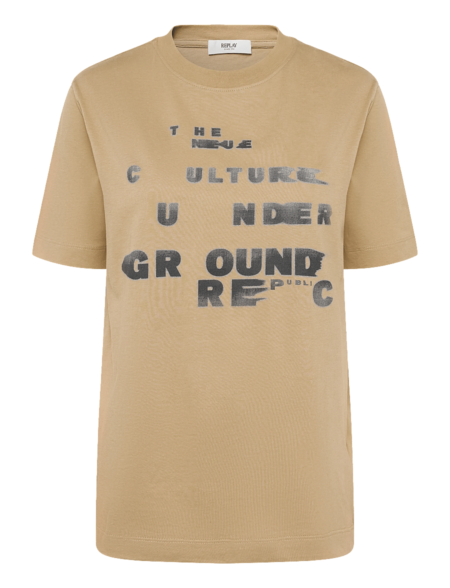 Replay - BOXY JERSEY T-Shirt - beige - 1