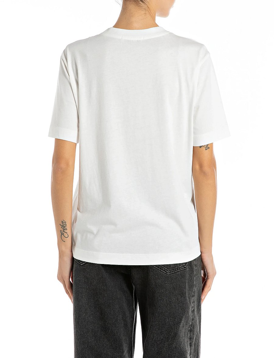Replay - BOXY JERSEY T-Shirt - t-shirts - white - 3