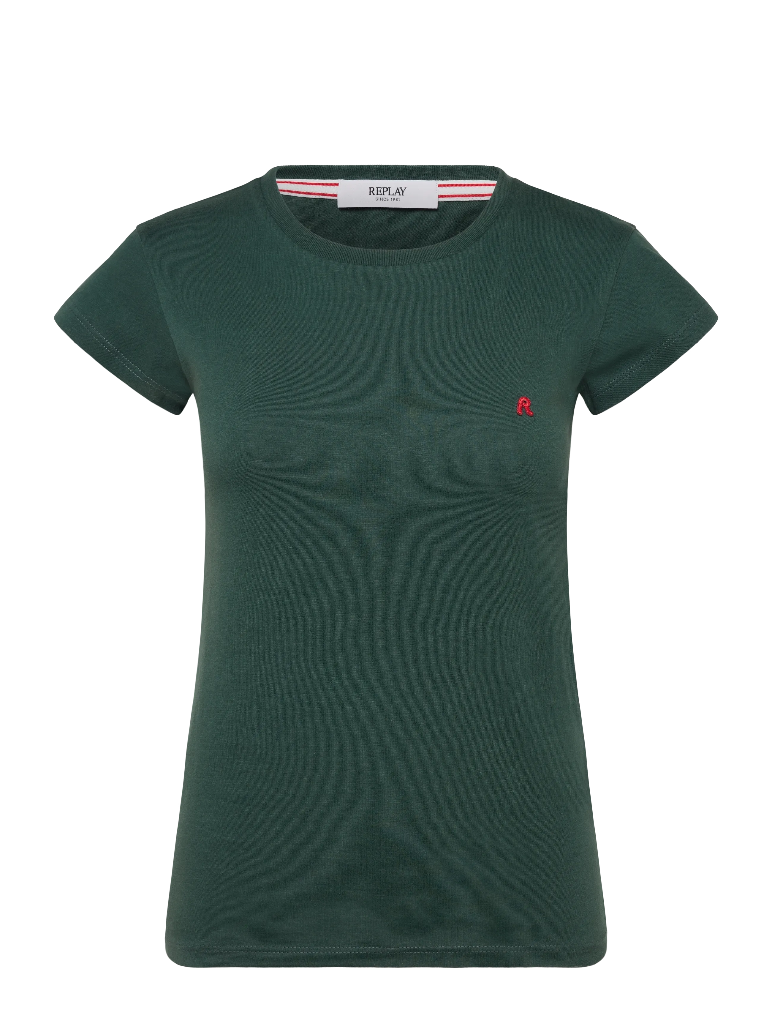 Replay SKINNY   JERSEY T-Shirt - Kleidung - GREEN / green